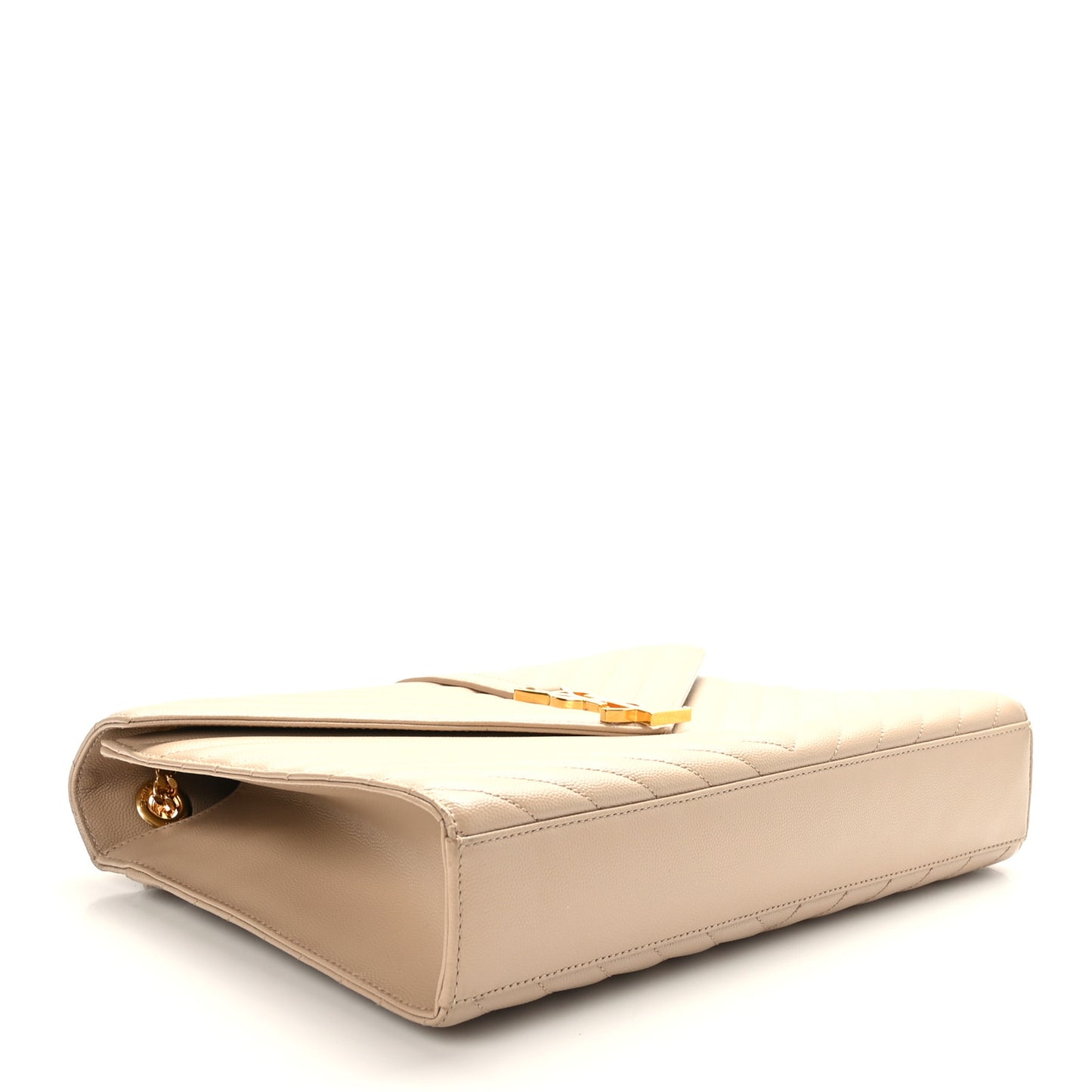 Grain De Poudre Matelasse Chevron Large Monogram Satchel Dark Beige