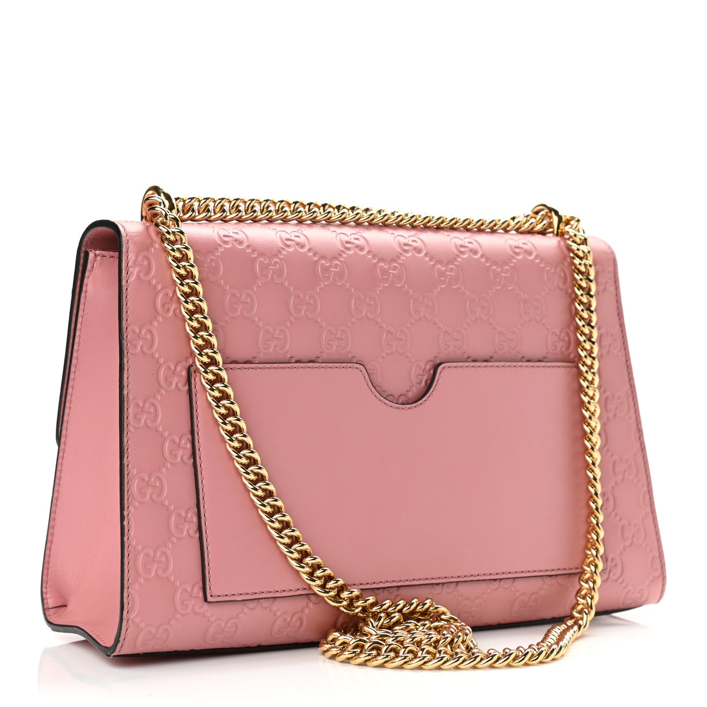 Guccissima Signature Medium Padlock Shoulder Bag Rose Baby Candy