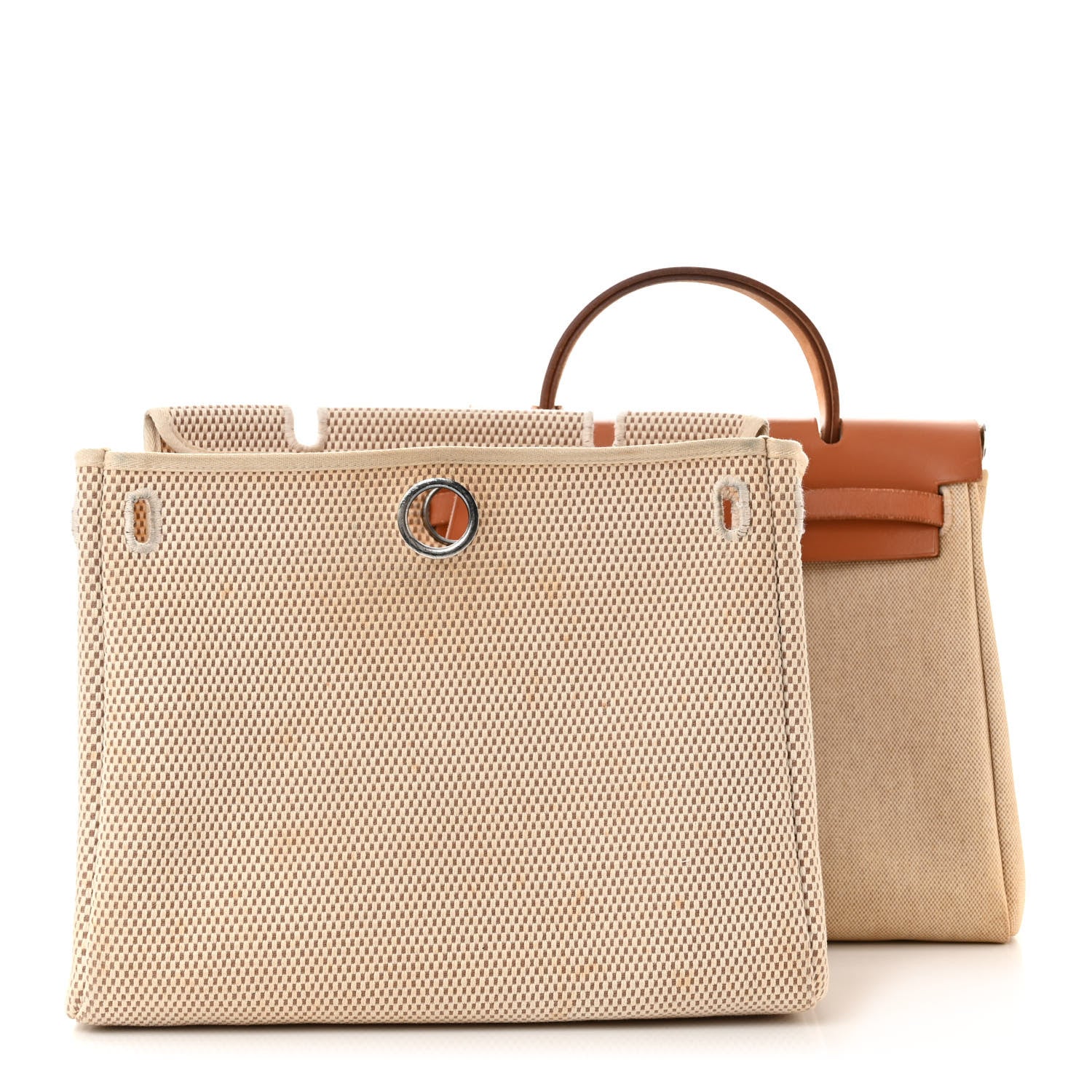 Hermes Toile Vache Calfskin Herbag 30 PM Naturel 3 of 15