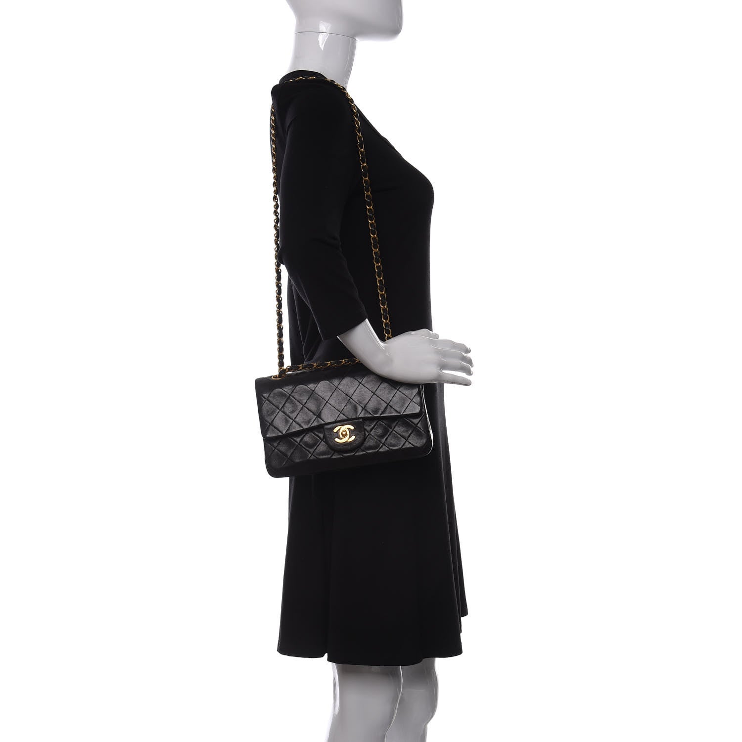 Chanel Lambskin Quilted Small Double Flap Black 2 of 14
