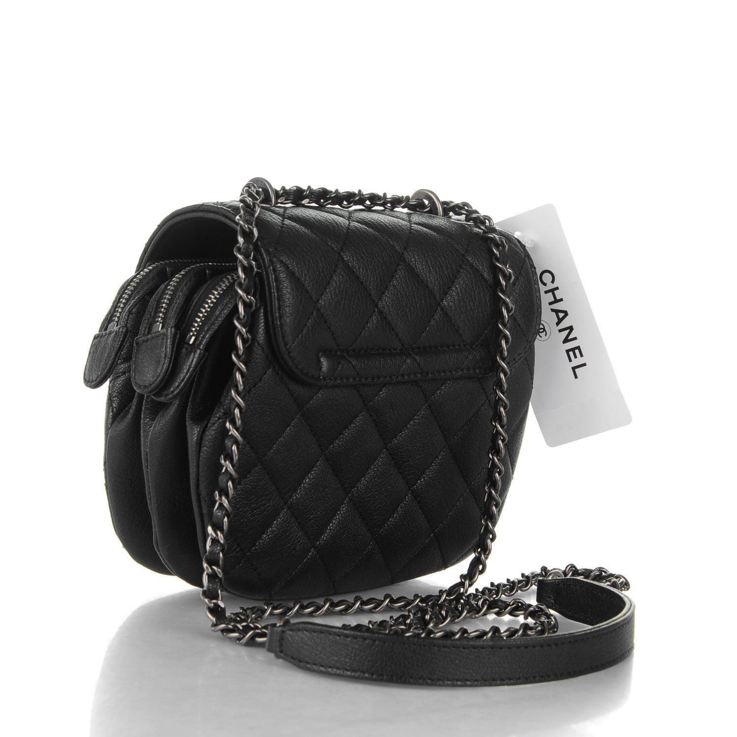 Chanel Goatskin Quilted CC Waiter Crossbody Black 2 of 8