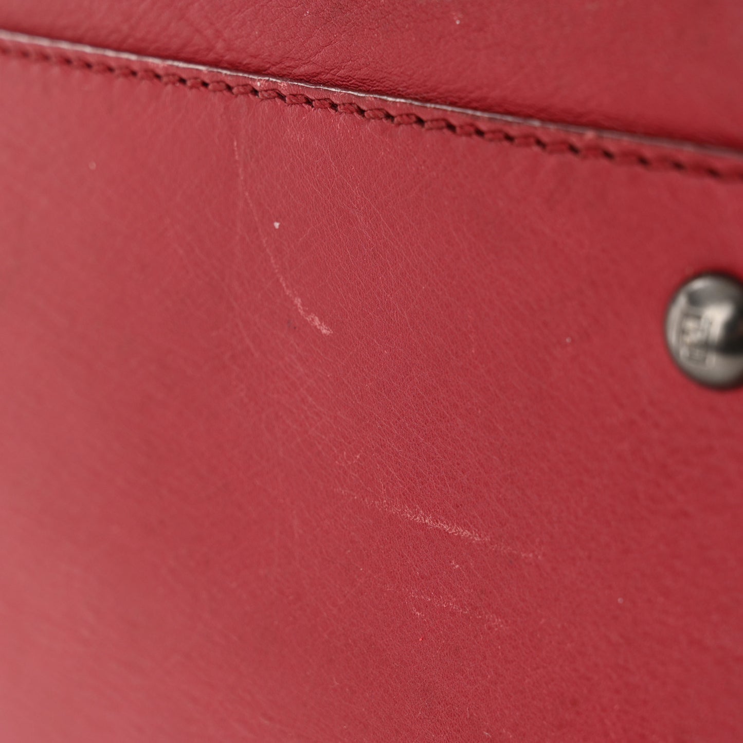 Vitello Suede Large Peekaboo Iconic Satchel Rubino Peonia