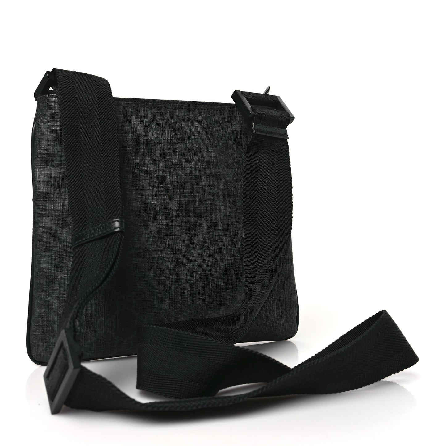 GG Plus Flat Messenger Bag Black Grey
