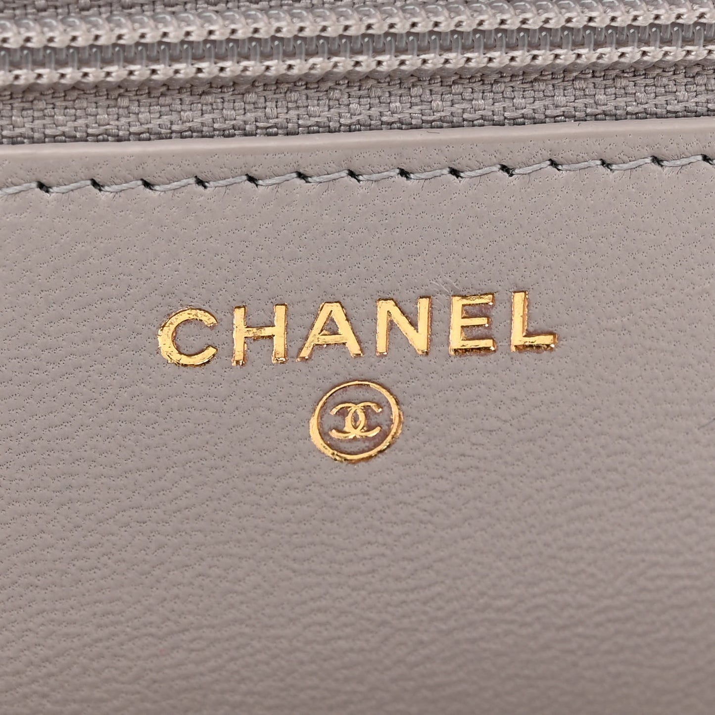 Lambskin Quilted Trendy CC Wallet On Chain WOC Grey