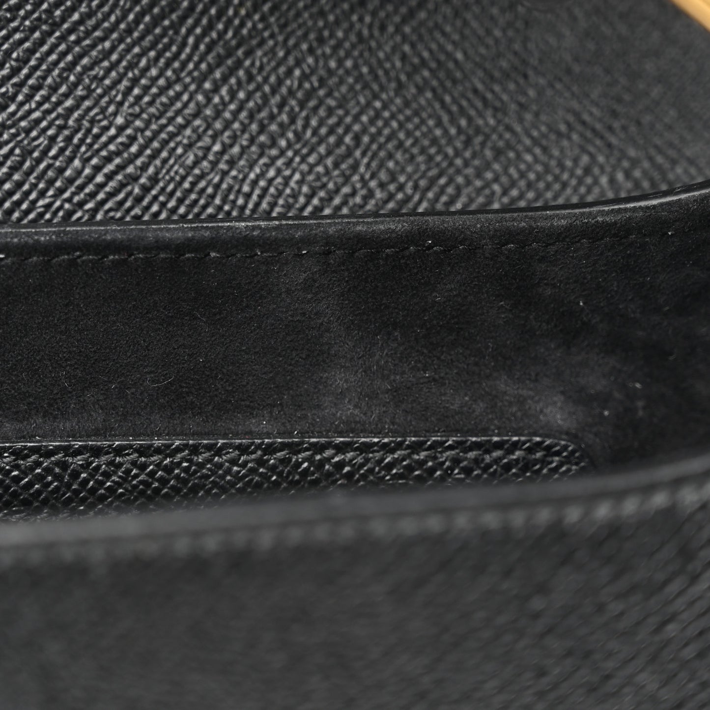 Grained Calfskin Saddle Bag With Strap Black