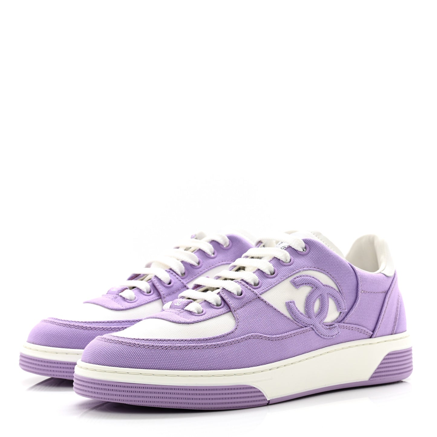 Cotton Sneakers 38.5 Purple White