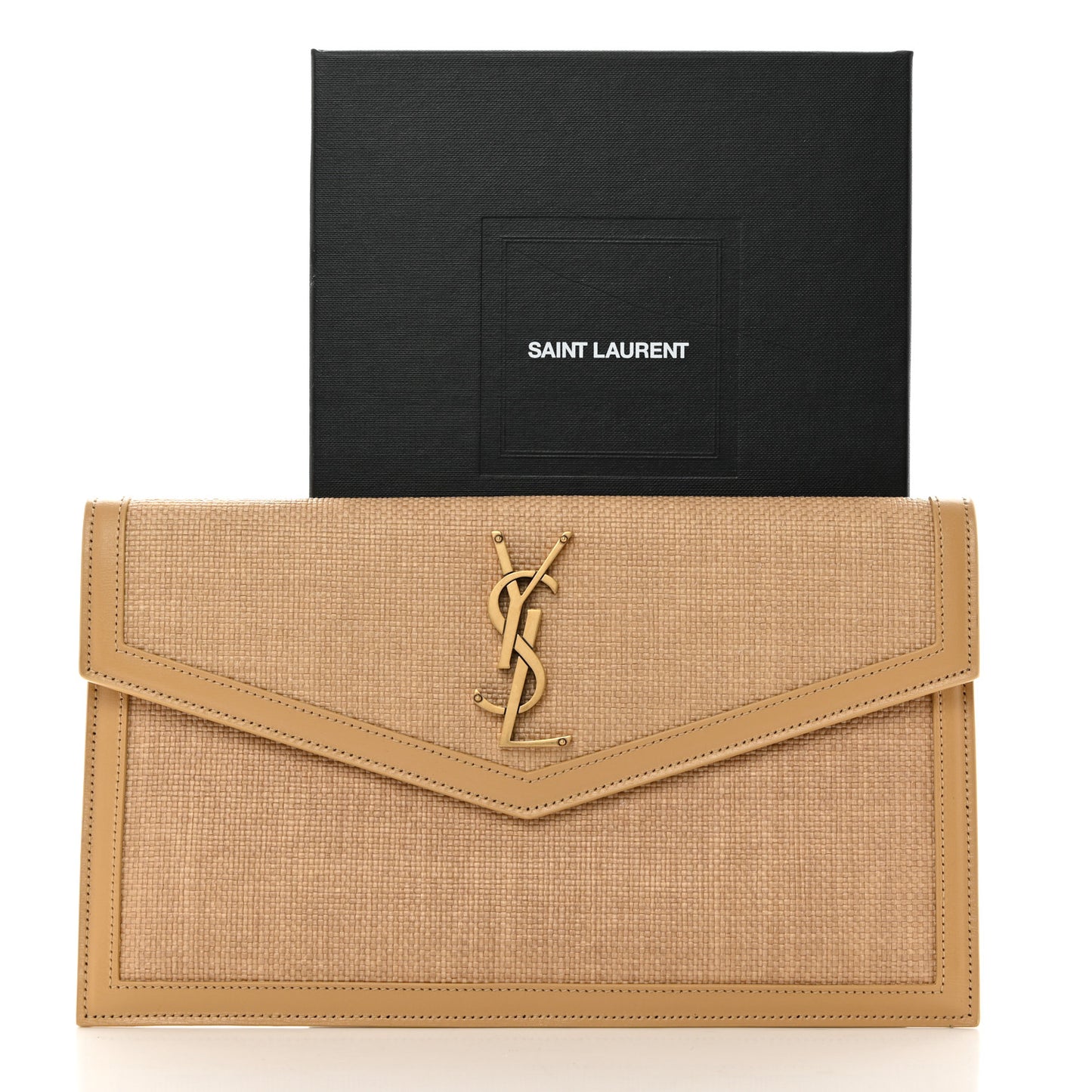 Micro Raffia Uptown Pouch Natural Hay Blush