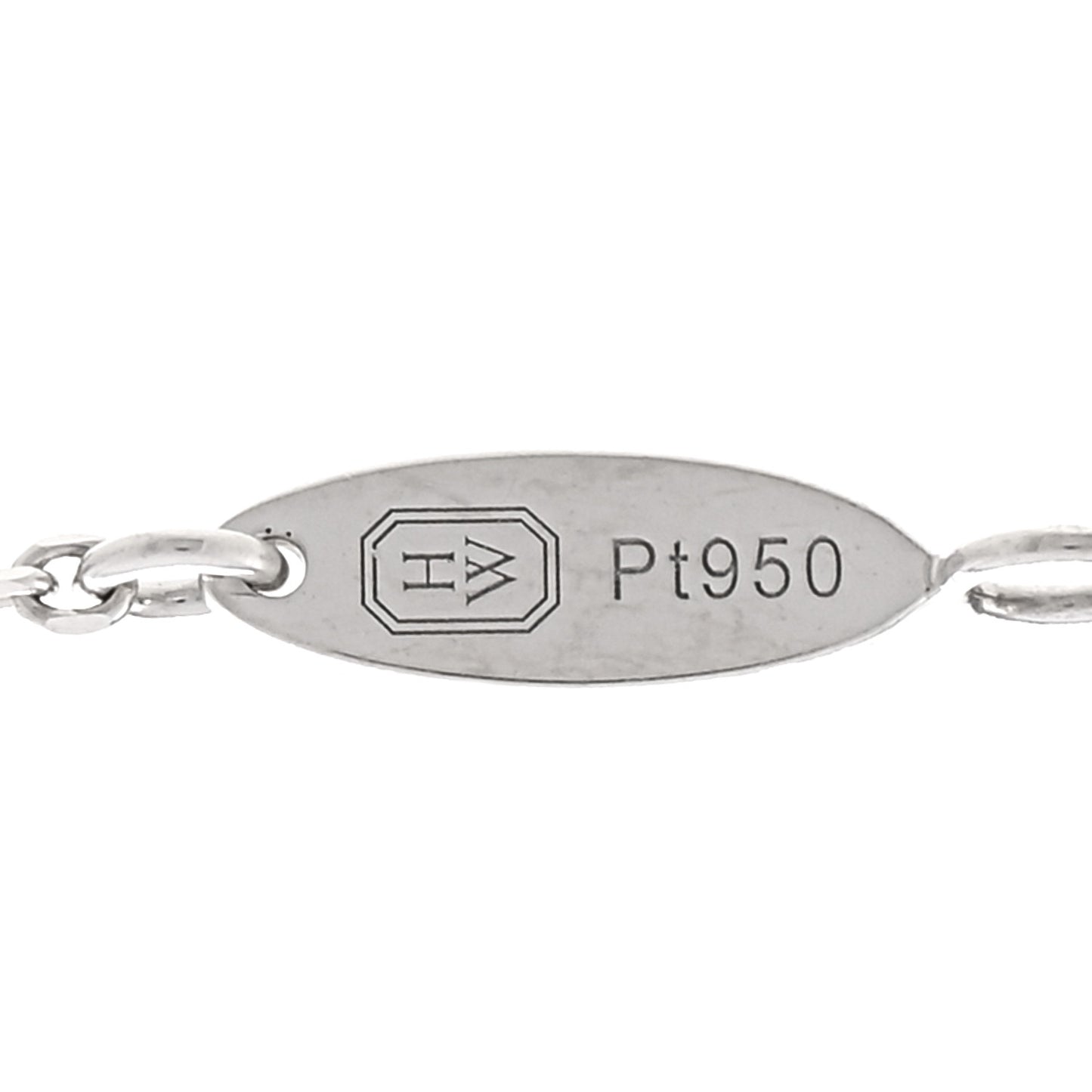 Platinum Diamond Blue Sapphire HW Logo Pendant Necklace