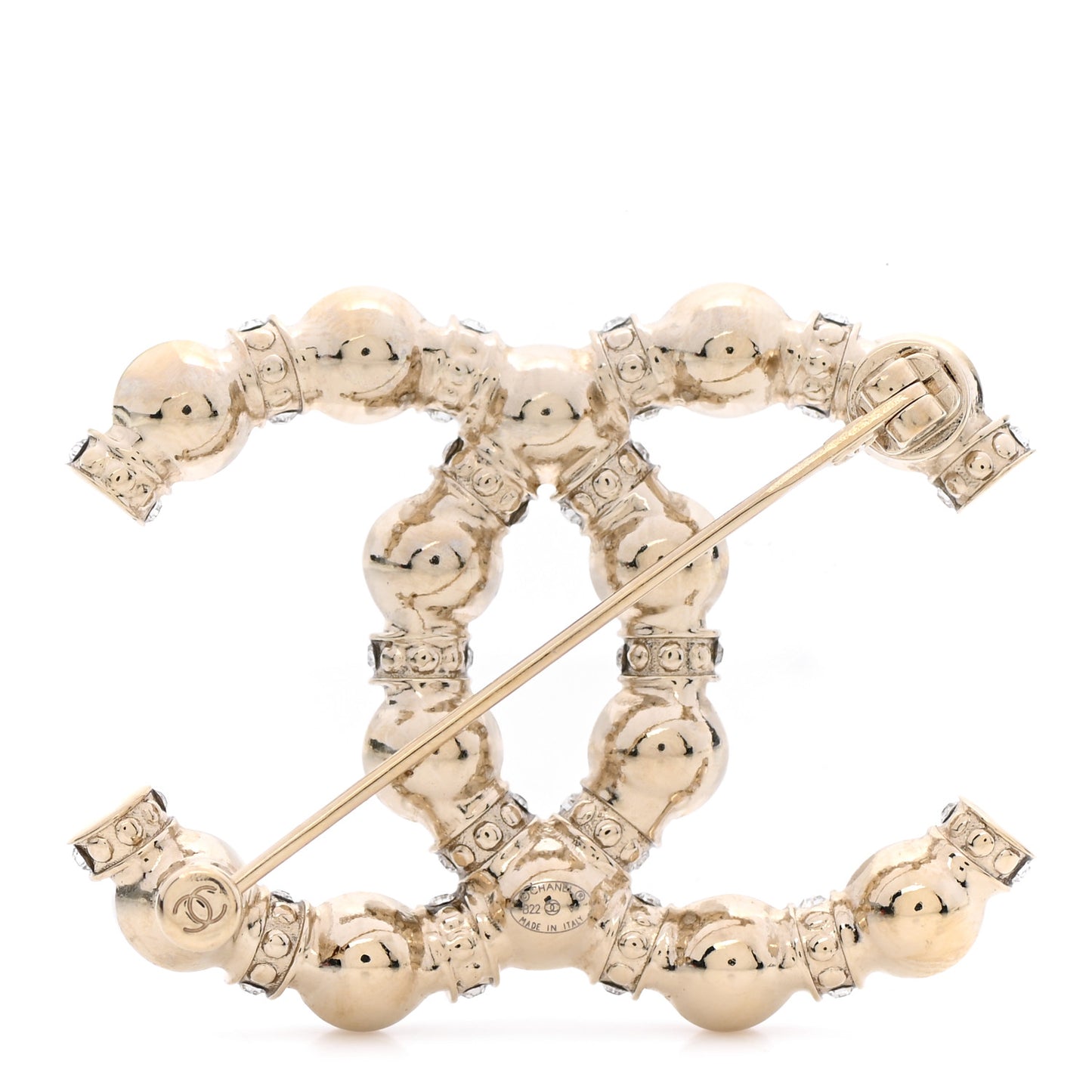 Pearl Crystal Nefertiti CC Brooch Gold