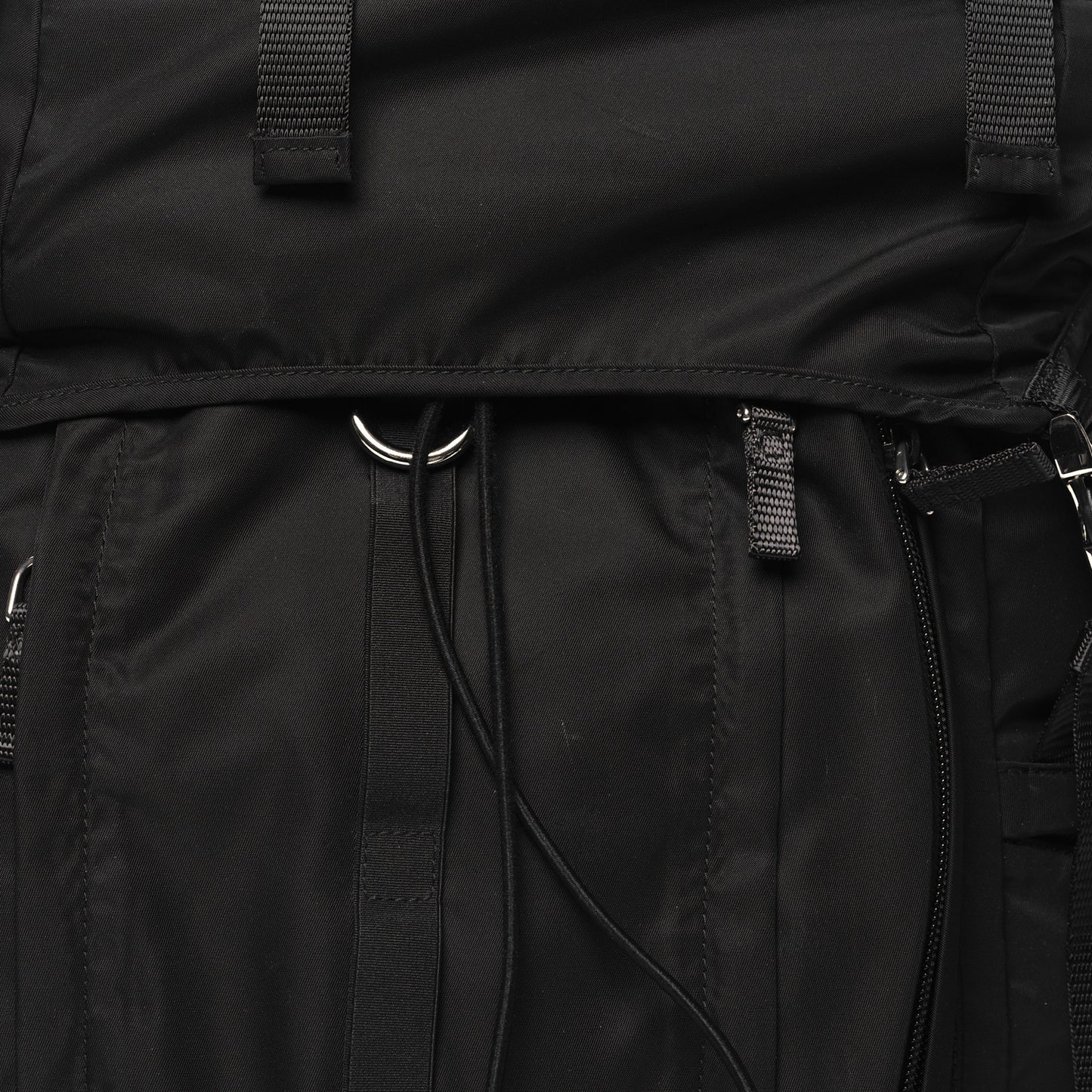 Tessuto Nylon Montagna Double Buckle Backpack Black