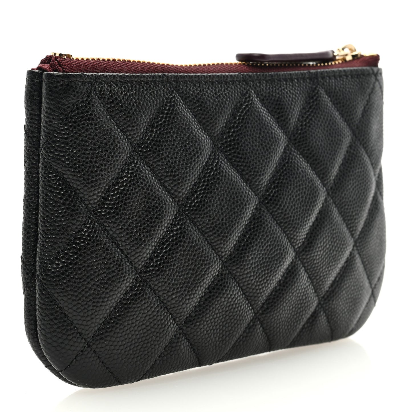 Caviar Quilted Small Cosmetic Case Black