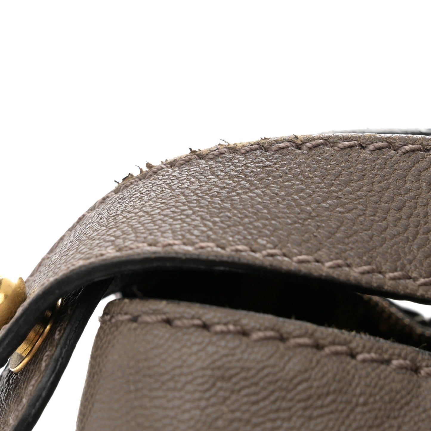 Goatskin Zucca Large Peekaboo Iconic Satchel Taupe Tobacco Moro Tortora
