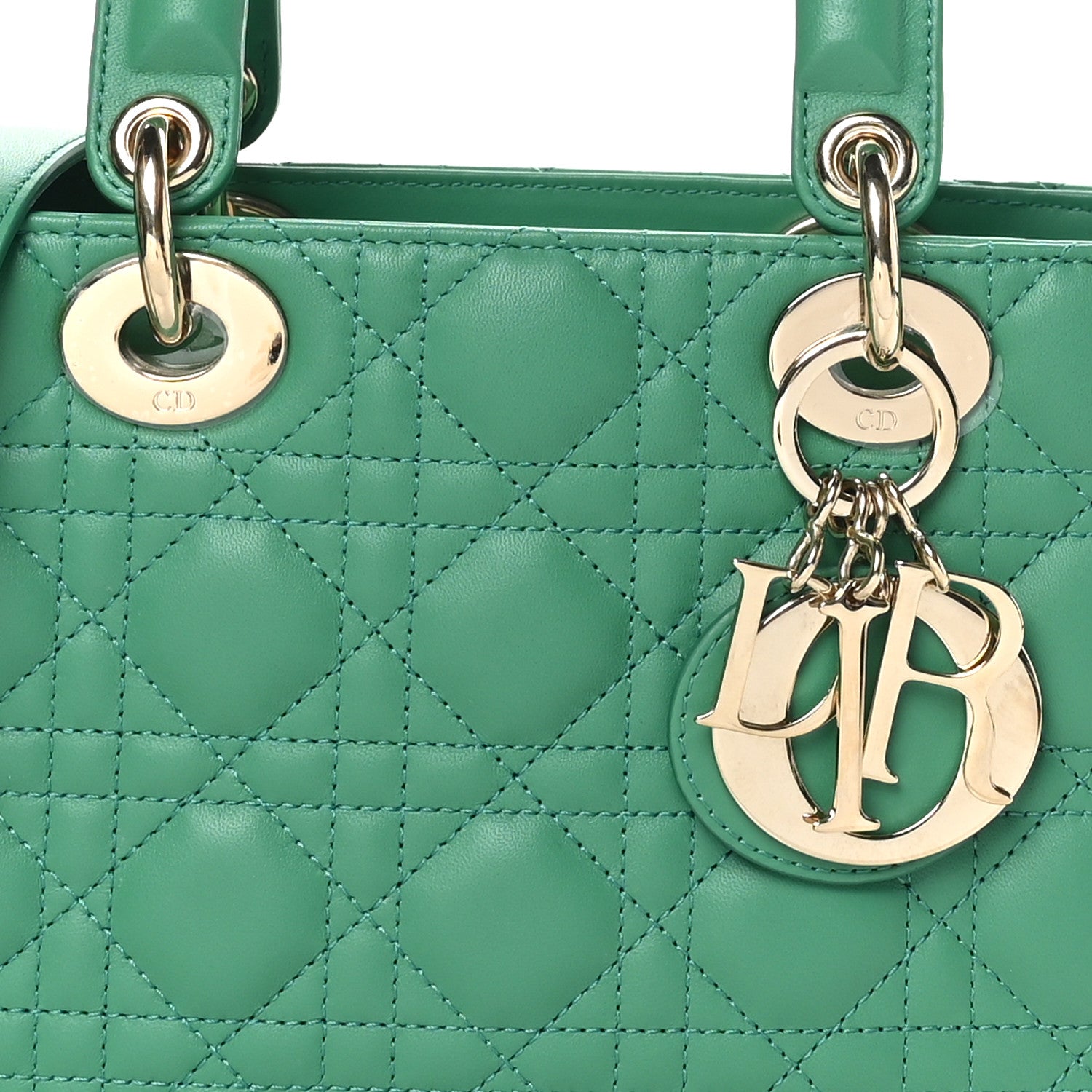 Christian Dior Lambskin Cannage Small My ABCDior Lady Dior Green 8 of 10