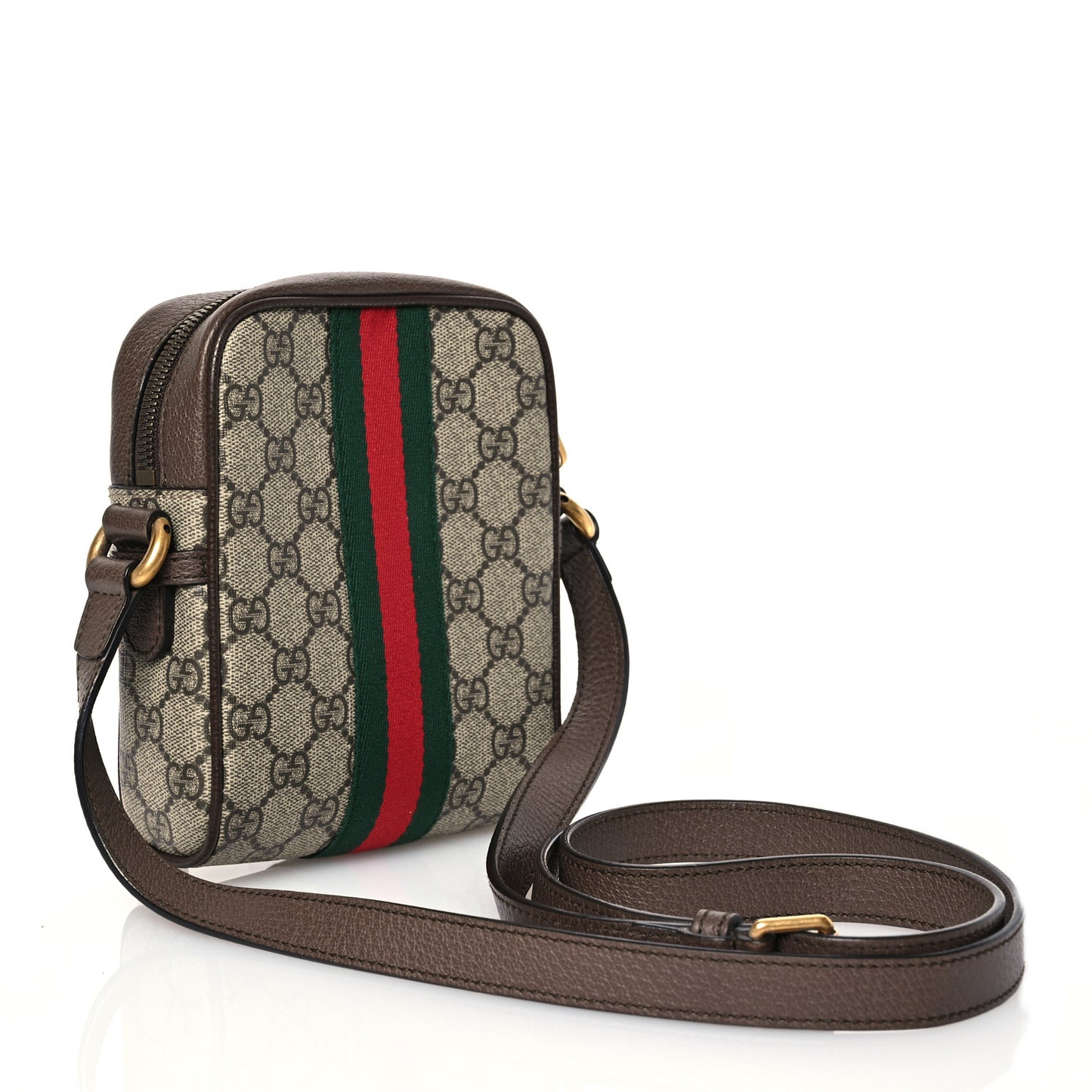 GG Supreme Monogram Web Mini Ophidia Messenger Brown