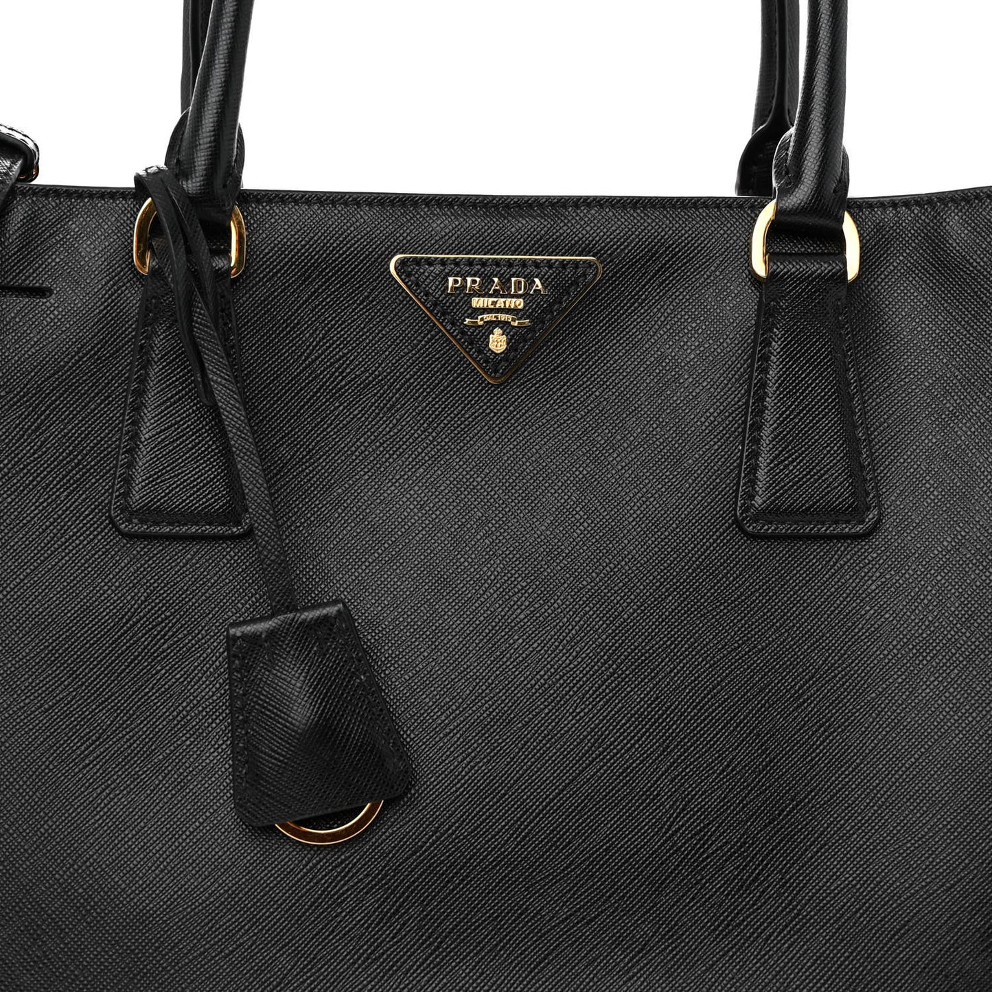 Saffiano Medium Galleria Double Zip Tote Black