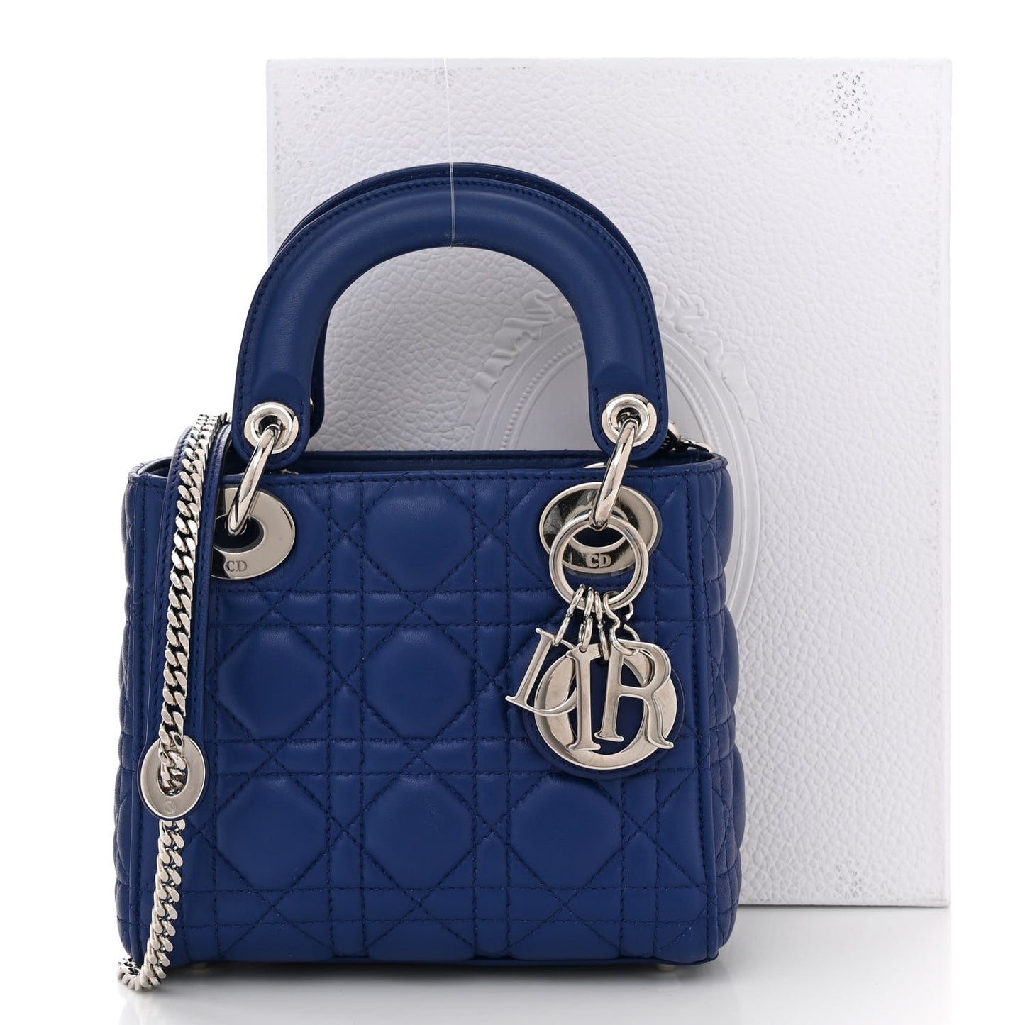 Lambskin Cannage Mini Lady Dior Blue