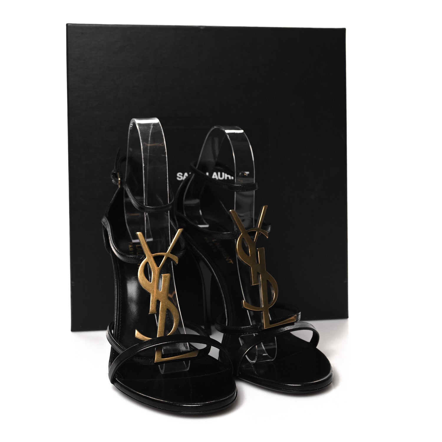 Saint Laurent Calfskin Cassandra 100 Sandals 39 Black 9 of 9