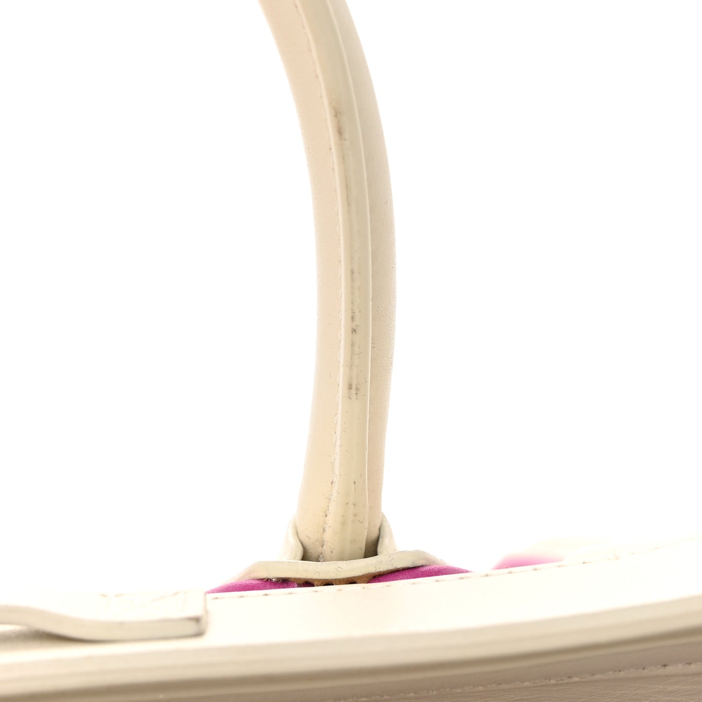 Smooth Calfskin Nano Luggage White Magenta