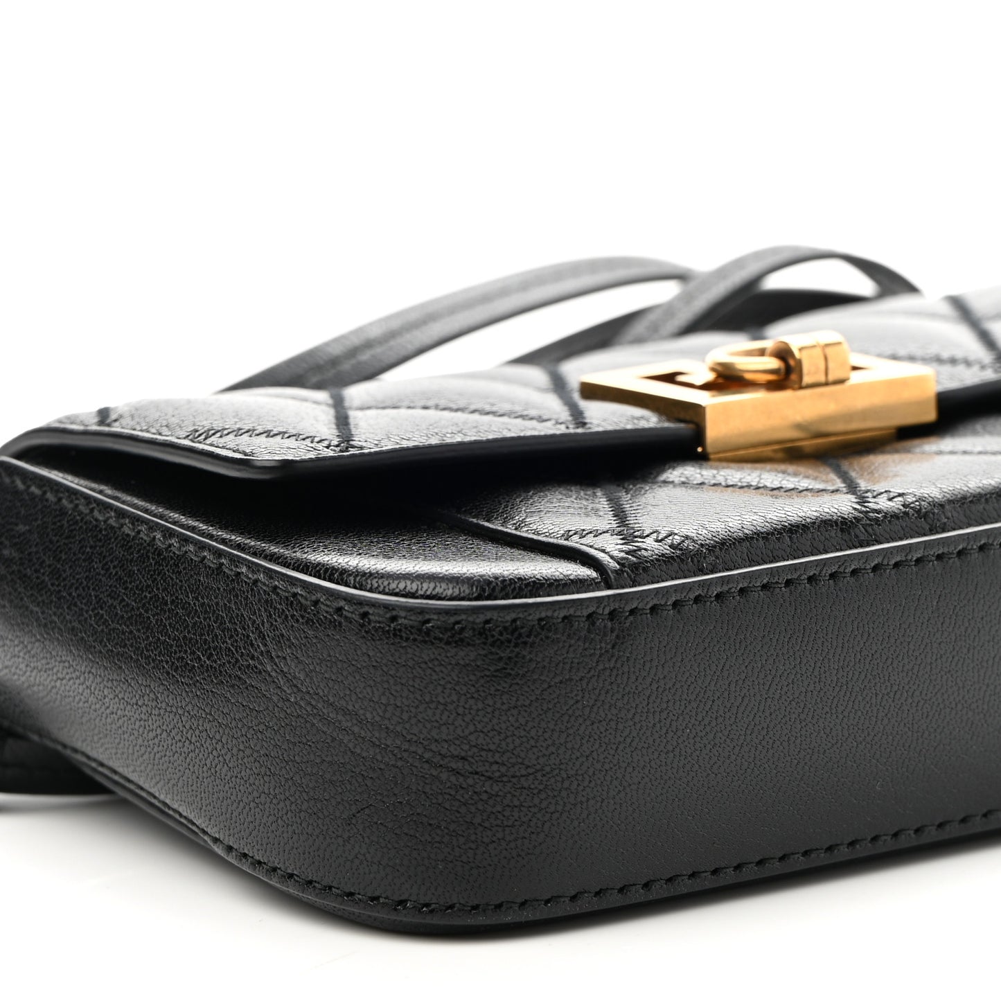 Goatskin Quilted GV3 Mini Pocket Convertible Bag Black