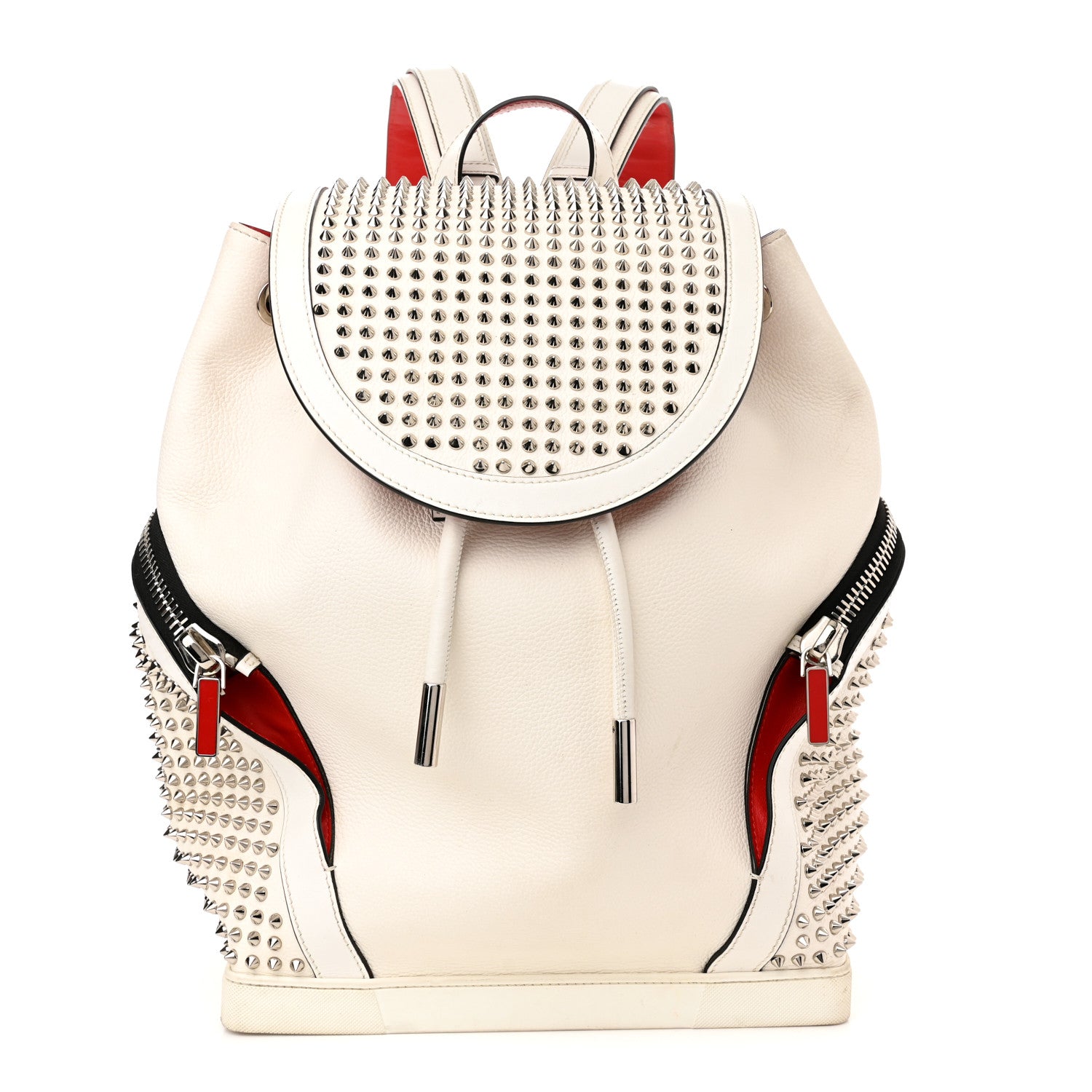 Christian Louboutin Calfskin Spiked Explorafunk Backpack White
