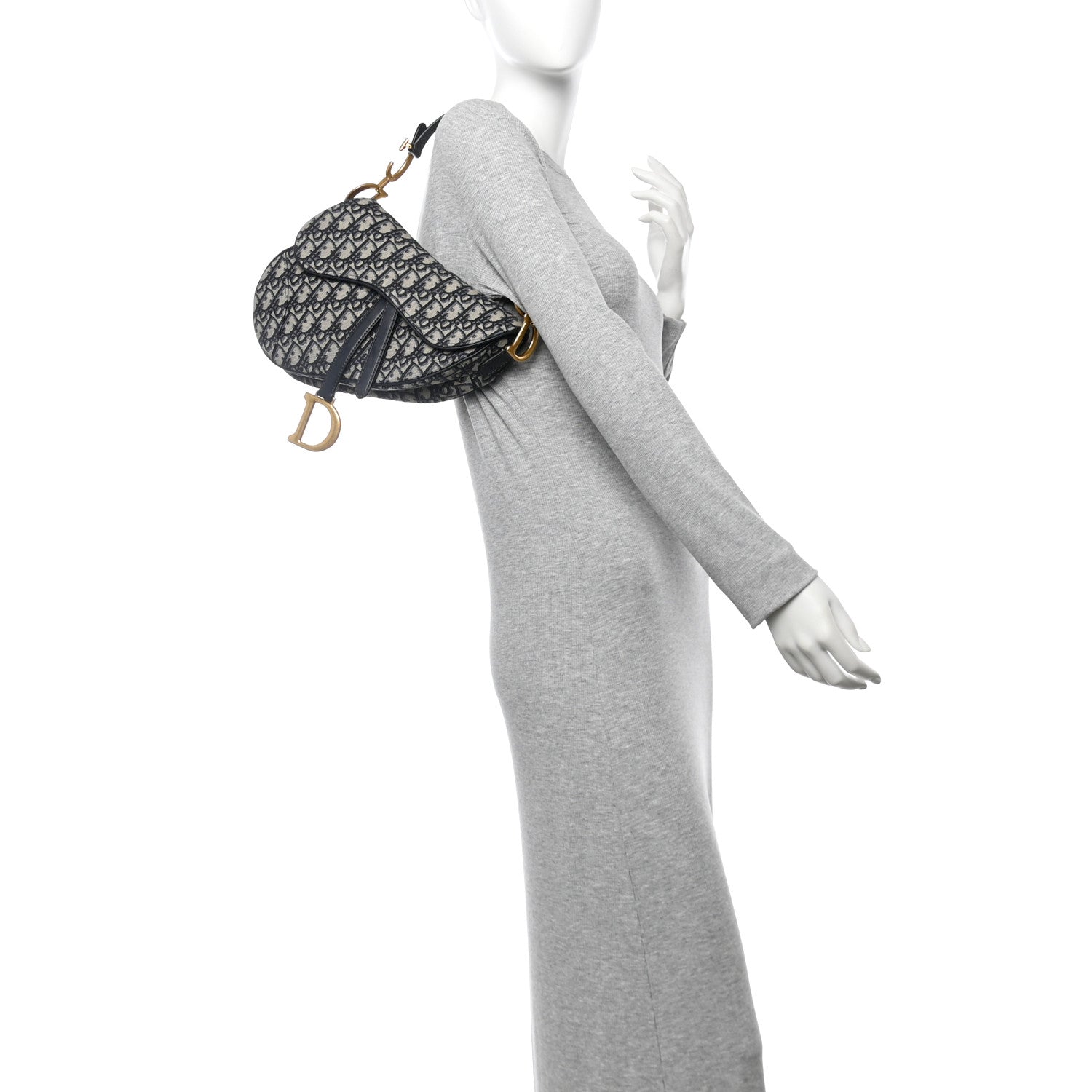 Christian Dior Oblique Saddle Bag Blue 2 of 10