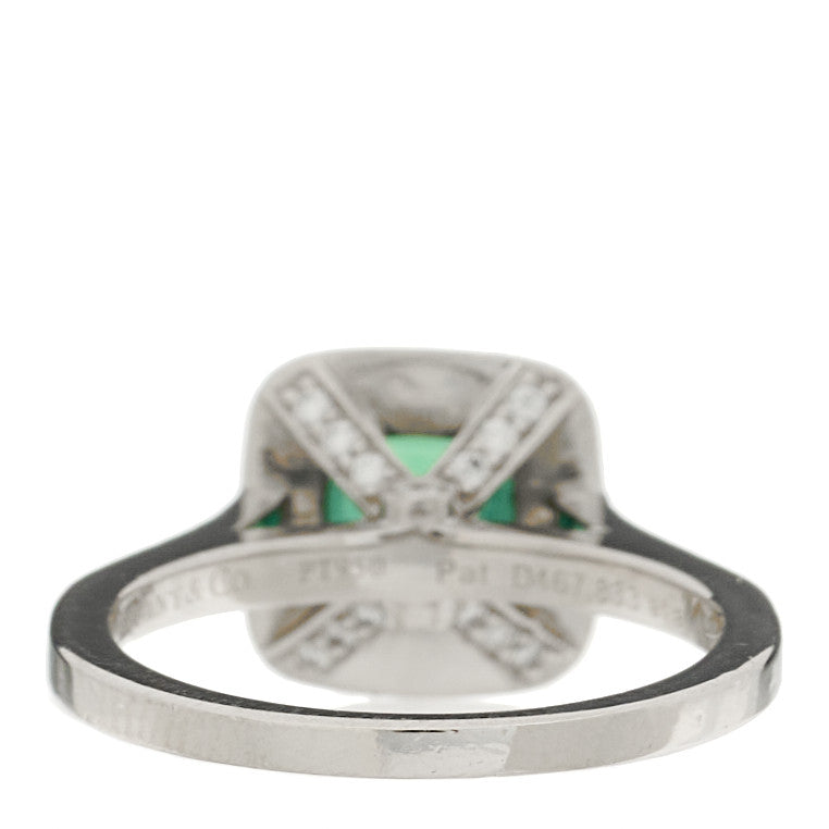 Platinum Diamond Green Tourmaline Legacy Ring 51 5.75