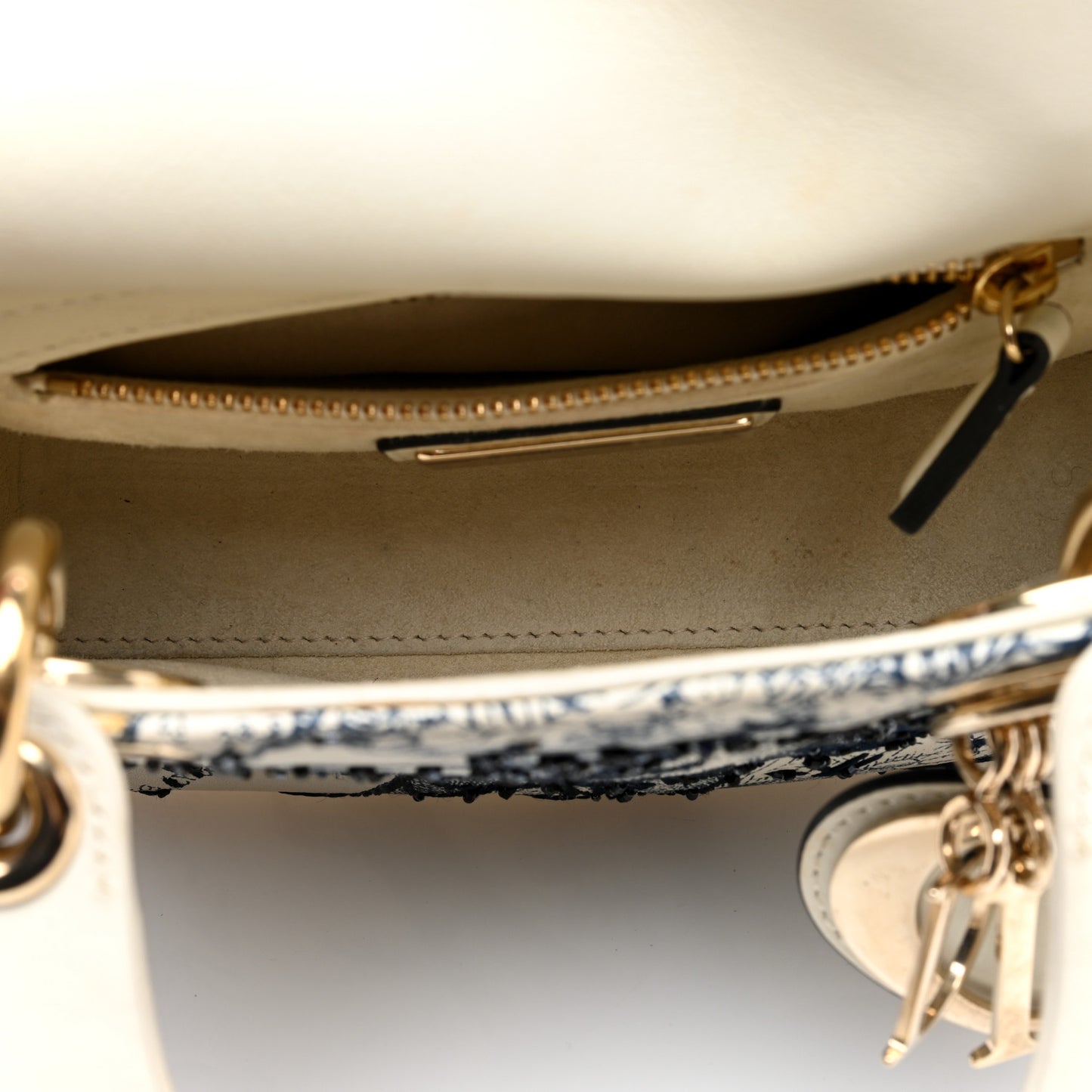 Calfskin Toile de Jouy Mini Lady Dior Blue