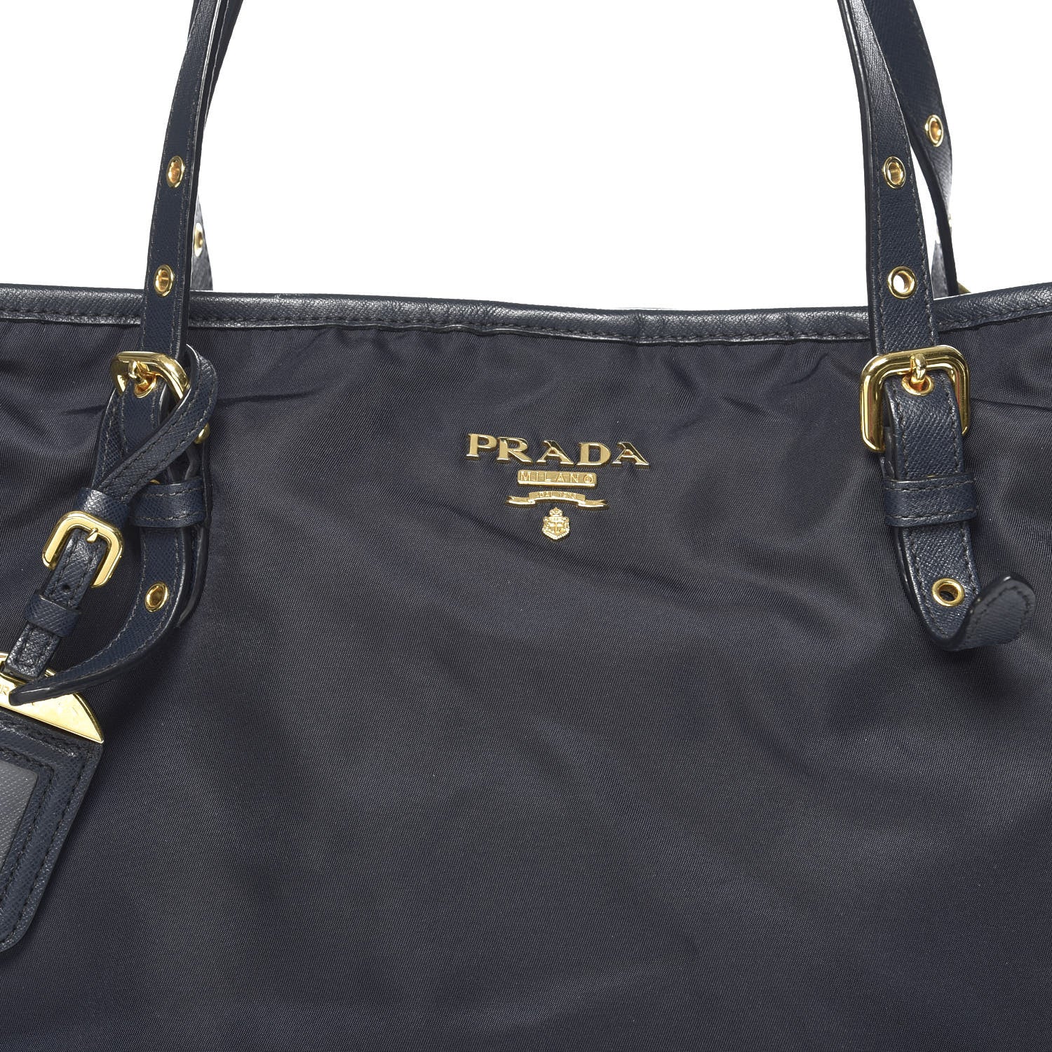 Prada Tessuto Nylon Saffiano Tote Baltico 9 of 9