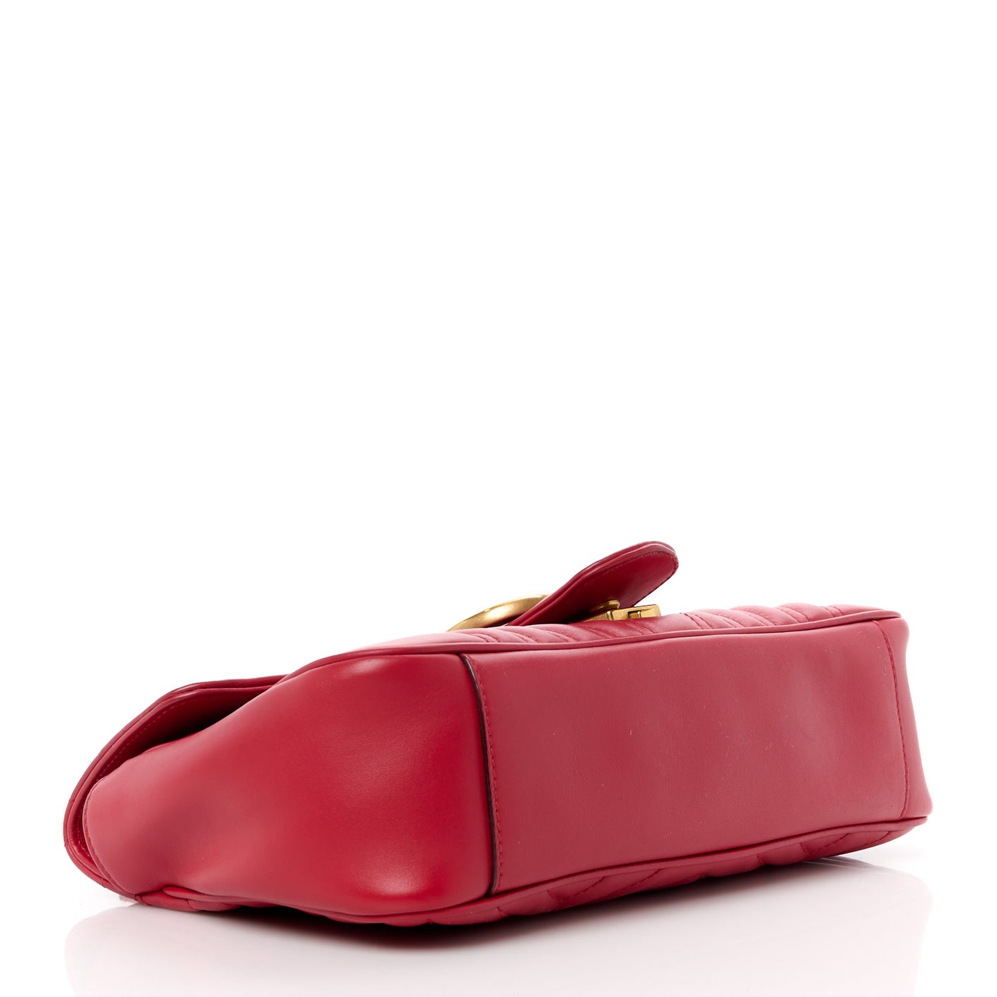 Calfskin Matelasse Small GG Marmont Shoulder Bag Hibiscus Red