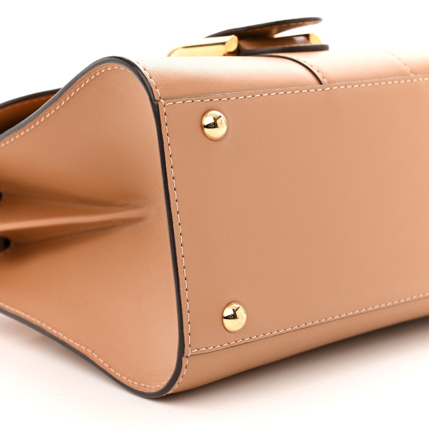 Grained Calfskin Mini Brillant Satchel Nude