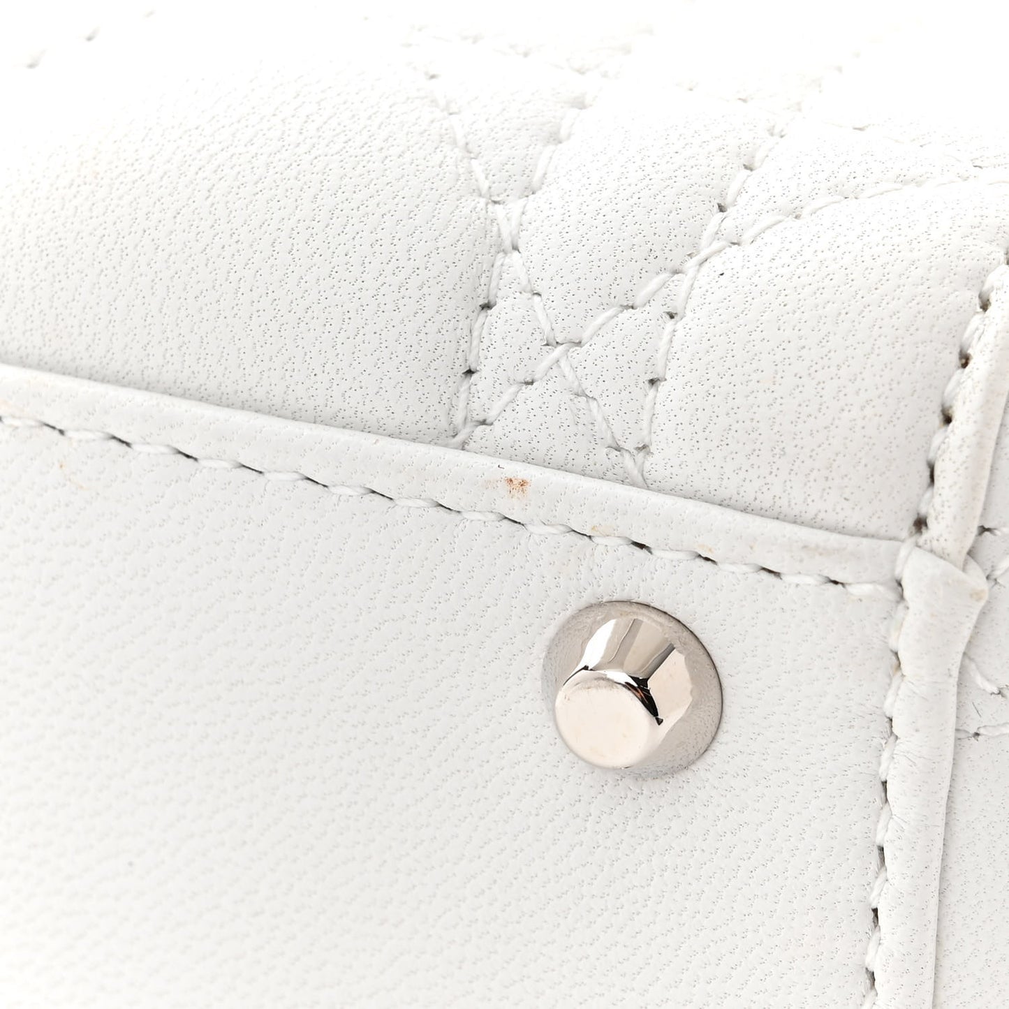 Lambskin Cannage Mini Lady Dior White