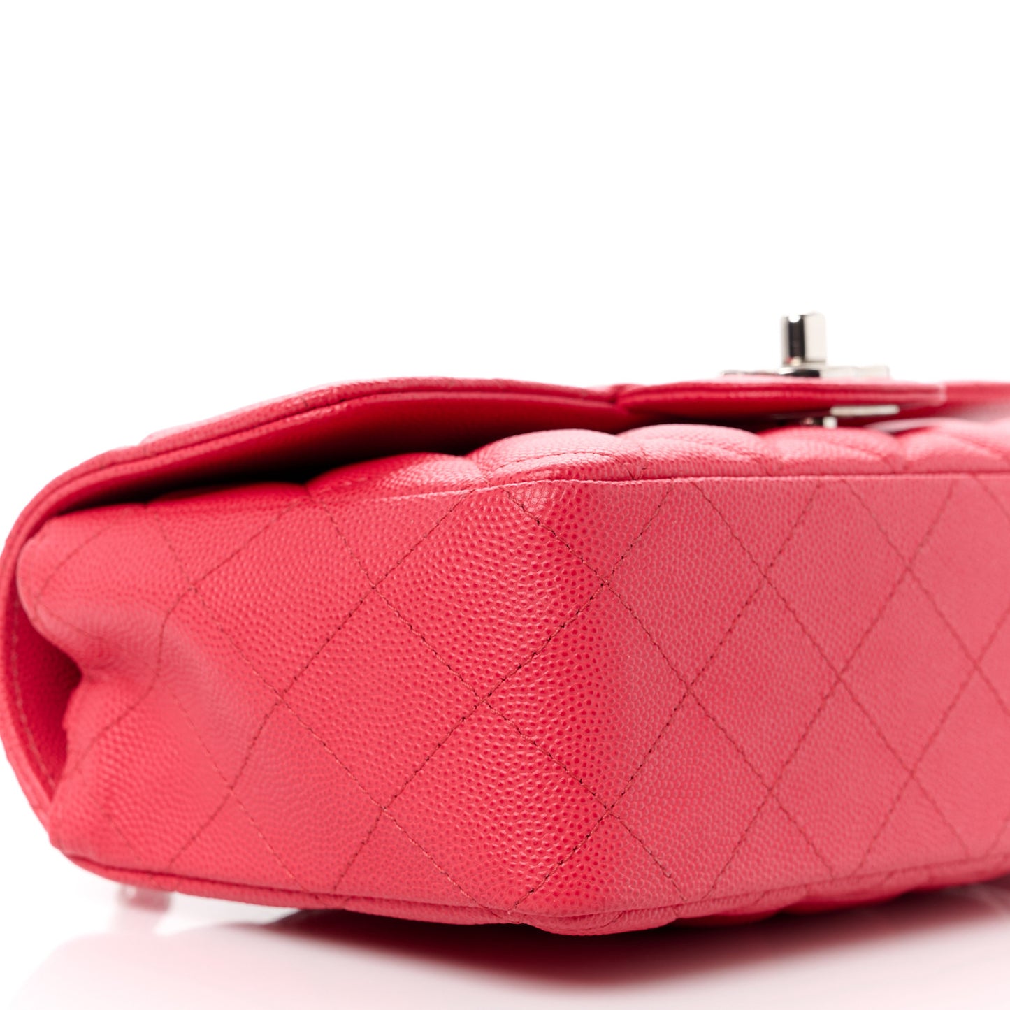 Caviar Quilted Mini Rectangular Flap Dark Pink