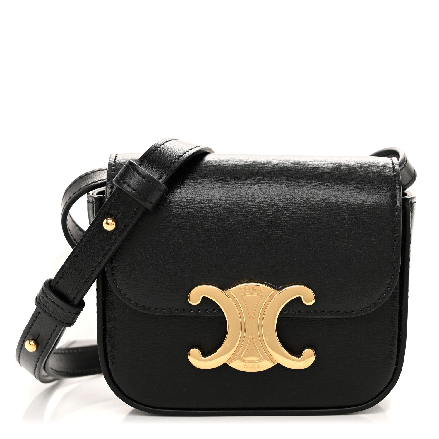 Celine Shiny Calfskin Mini Triomphe Black 1 of 9
