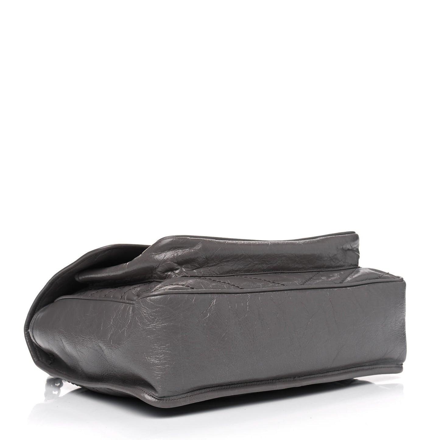 Crinkled Calfskin Matelasse Monogram Large Niki Chain Satchel Fog