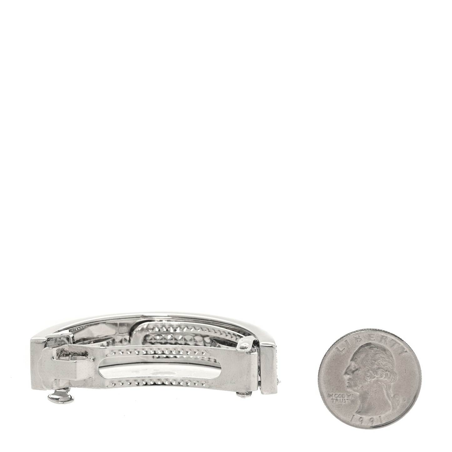 Metal Crystal Hair Clip Silver