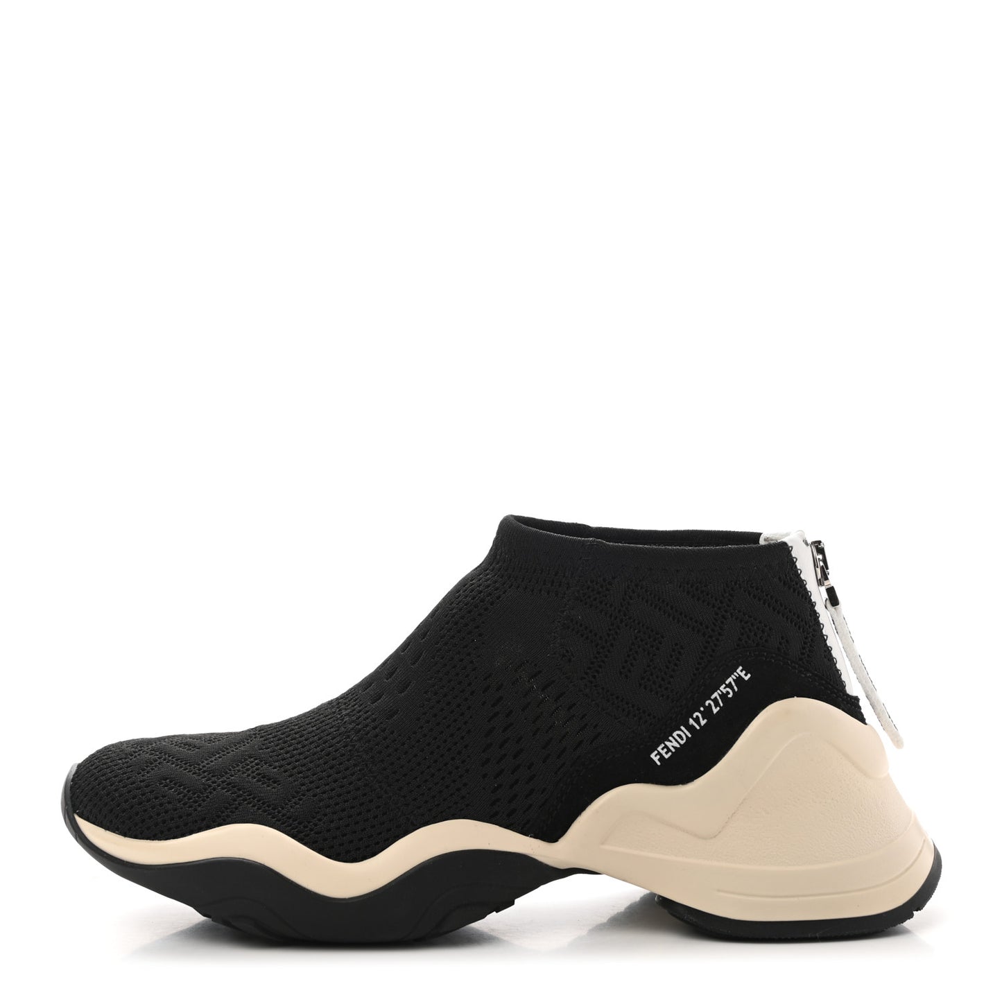 Technical 3D Mesh Womens FFluid Zip Up Sneakers 38 Black
