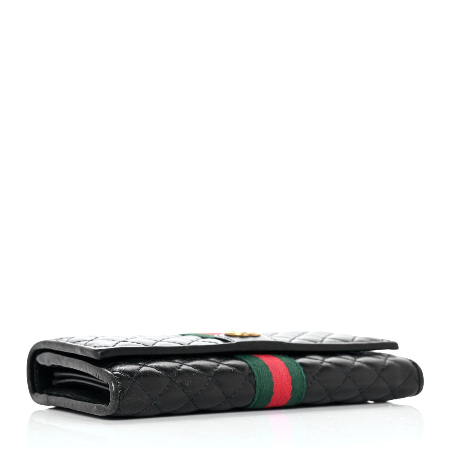 Calfskin Web Trapuntata GG Continental Wallet Black