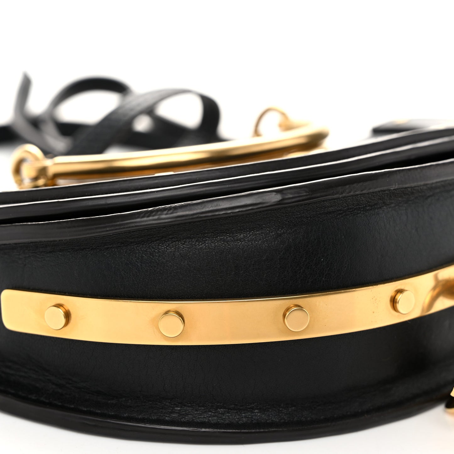 Calfskin Small Nile Bracelet Minaudiere Bag Black