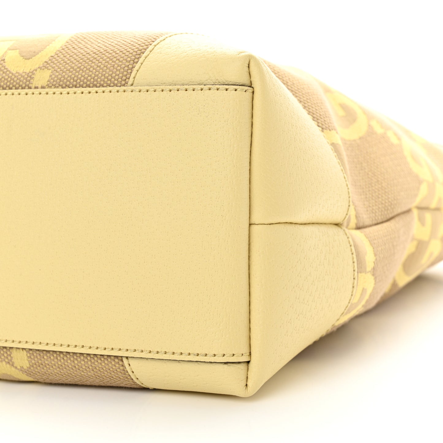 Monogram Jumbo GG Textured Dollar Calfskin Medium Ophidia Shopping Tote Yellow
