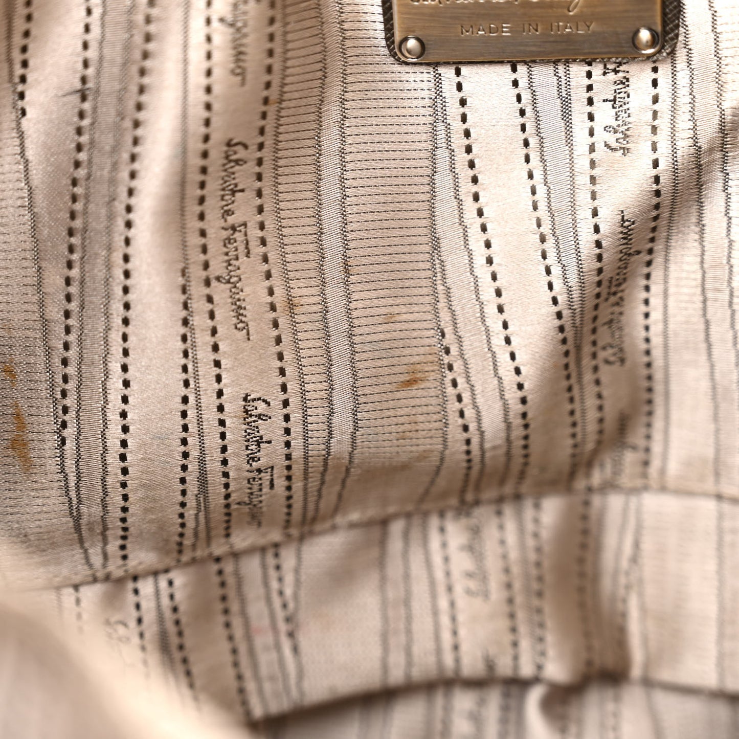 Hammered Calfskin Gancini Briefcase Grey