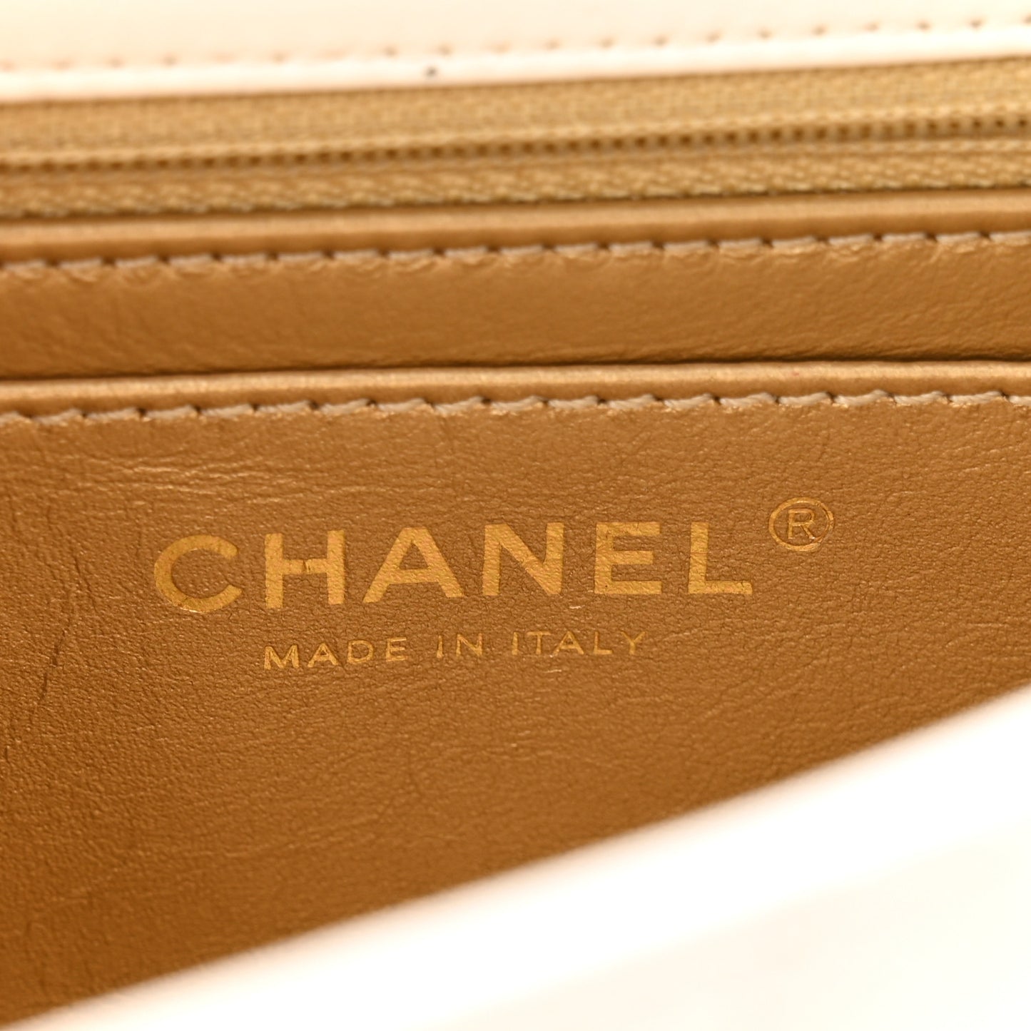 Lambskin Quilted Mini Rectangular Pearl Crush Flap White