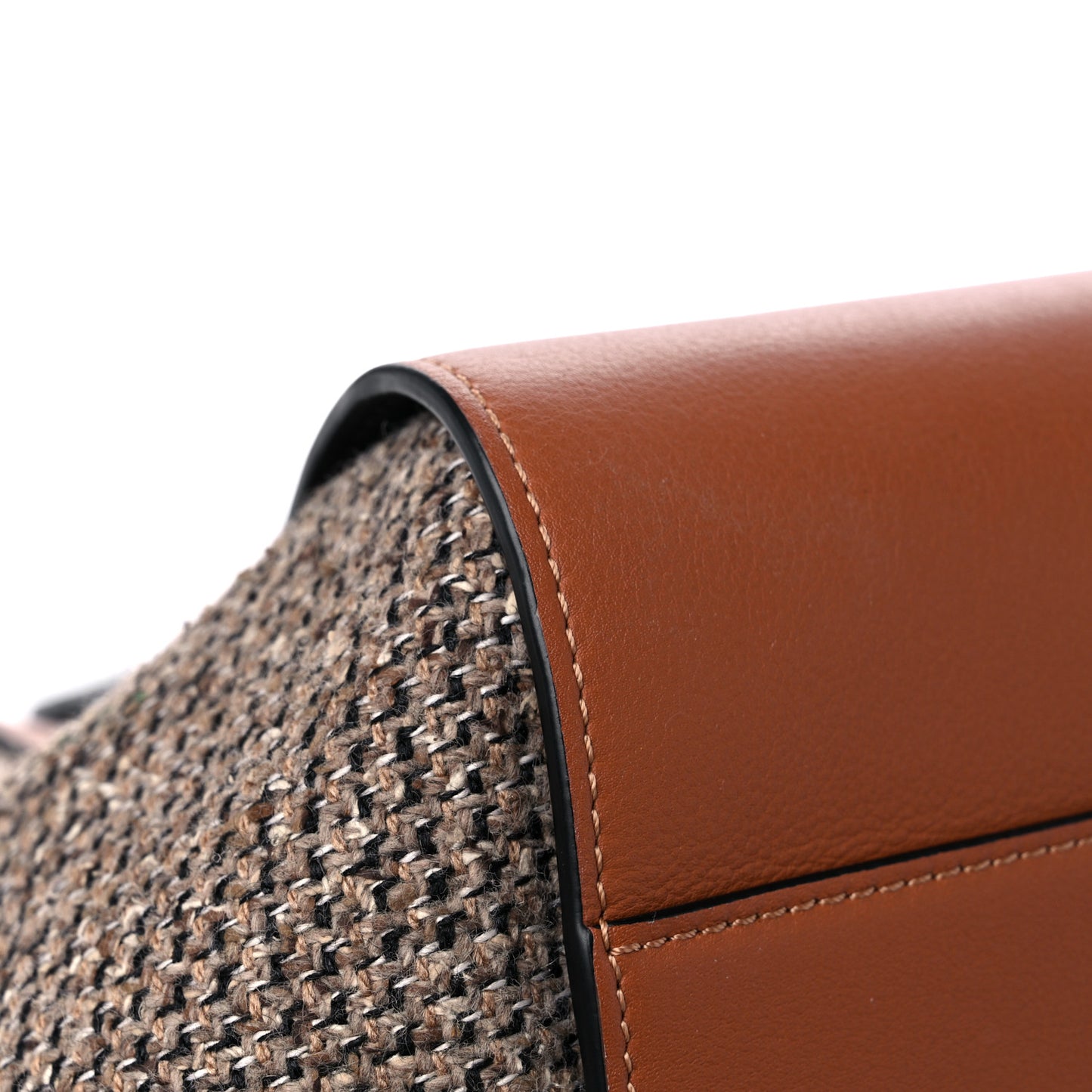 Calfskin Tweed Small Hammock Shoulder Bag Tan Black