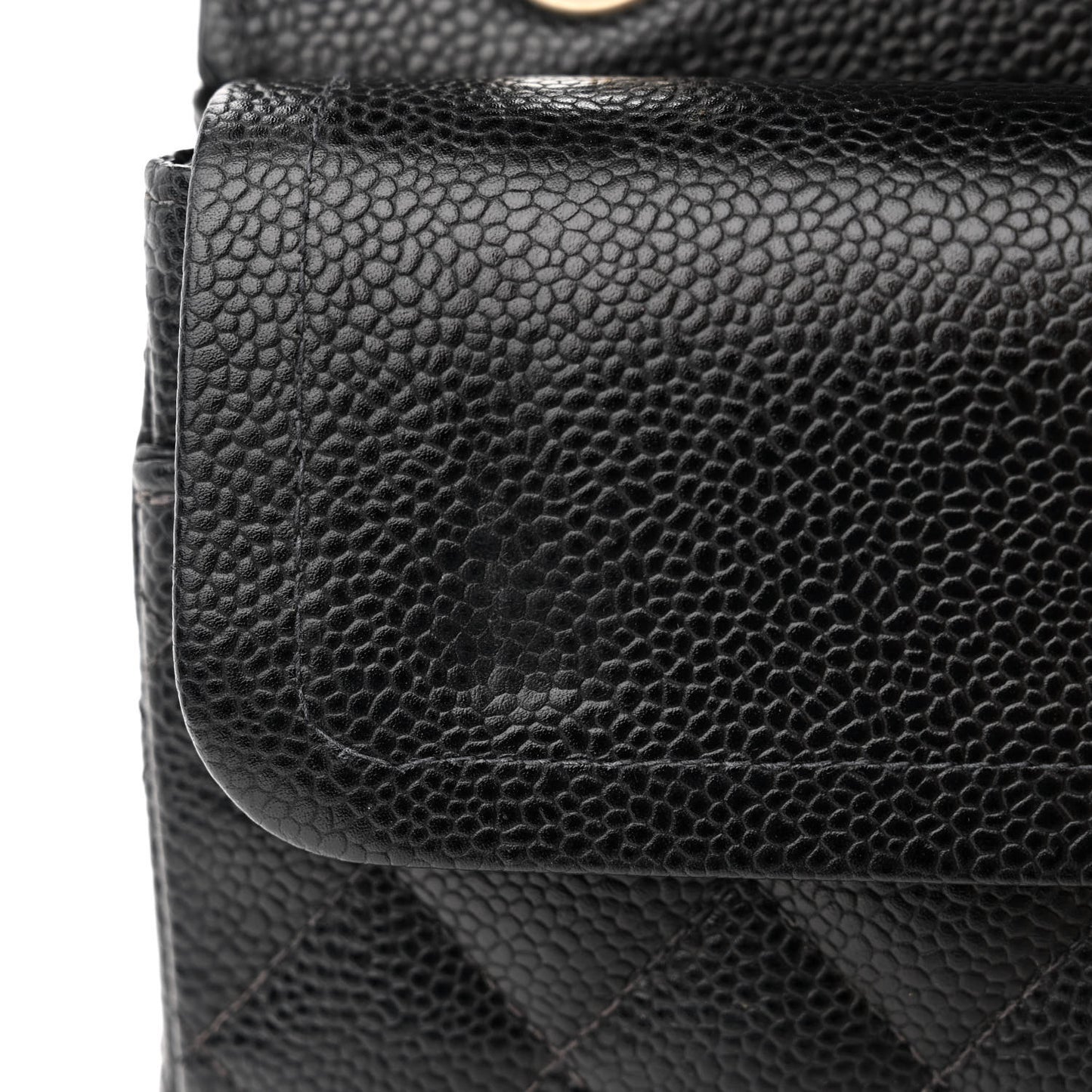 Caviar Quilted Small Double Flap Black
