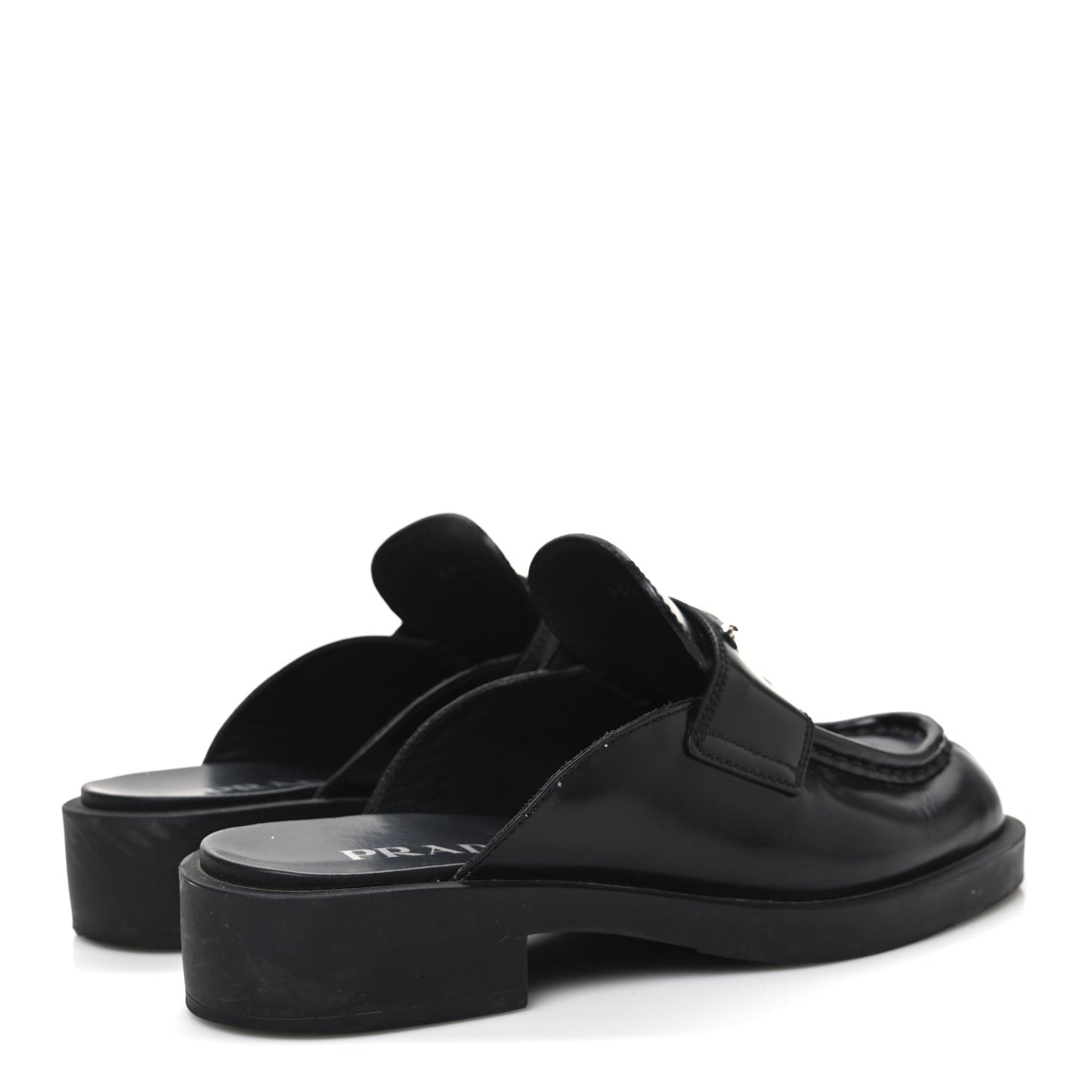 Spazzolato Triangle 40mm Loafer Mules 37.5 Black