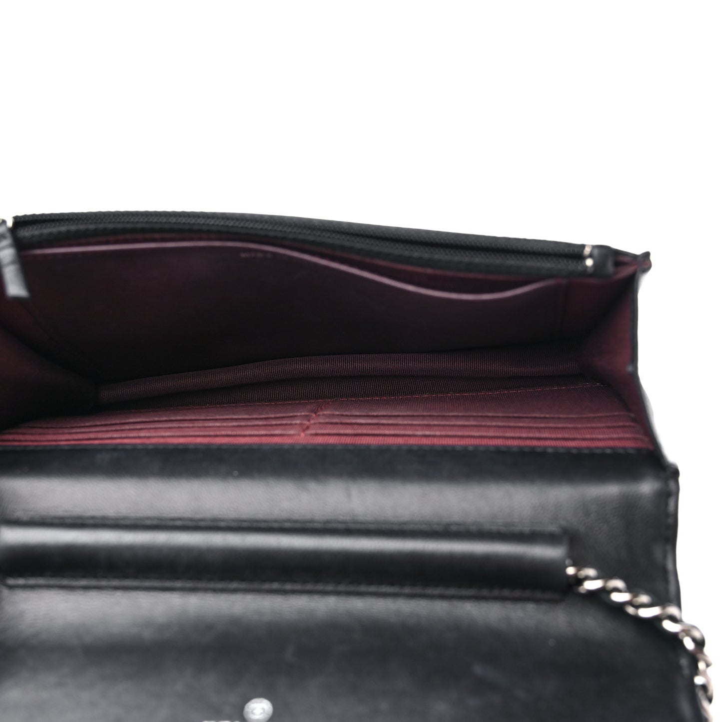 Lambskin Quilted Wallet On Chain WOC Black
