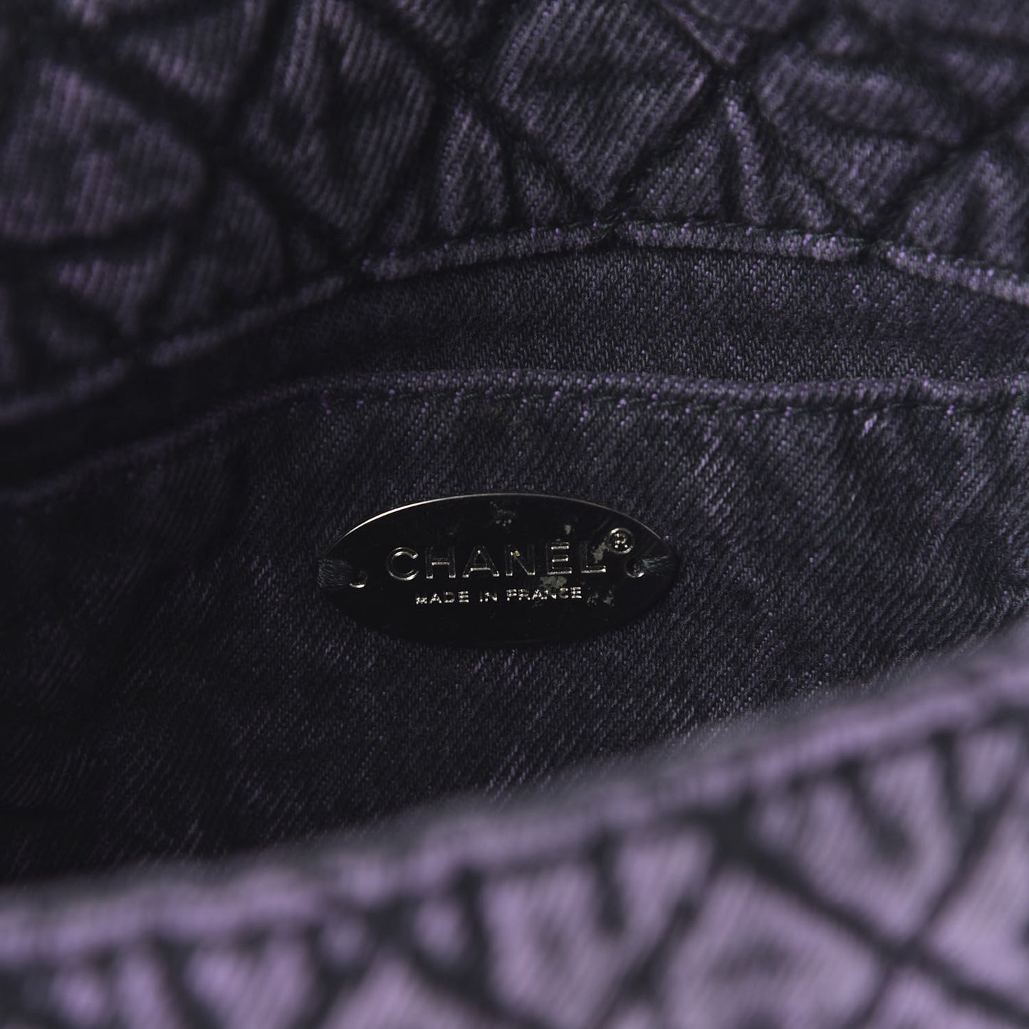 Washed Denim Quilted Small Denimpression Flap Violet Purple Black