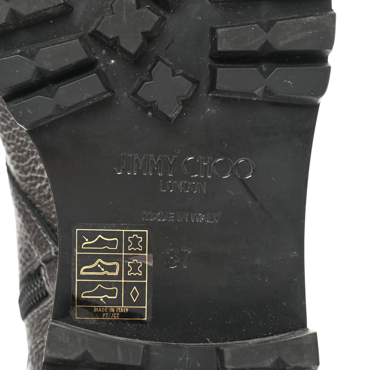 Metallic Grained Goatskin Pearl Crystal Embellished Cruz Combat Boots 37 Grey