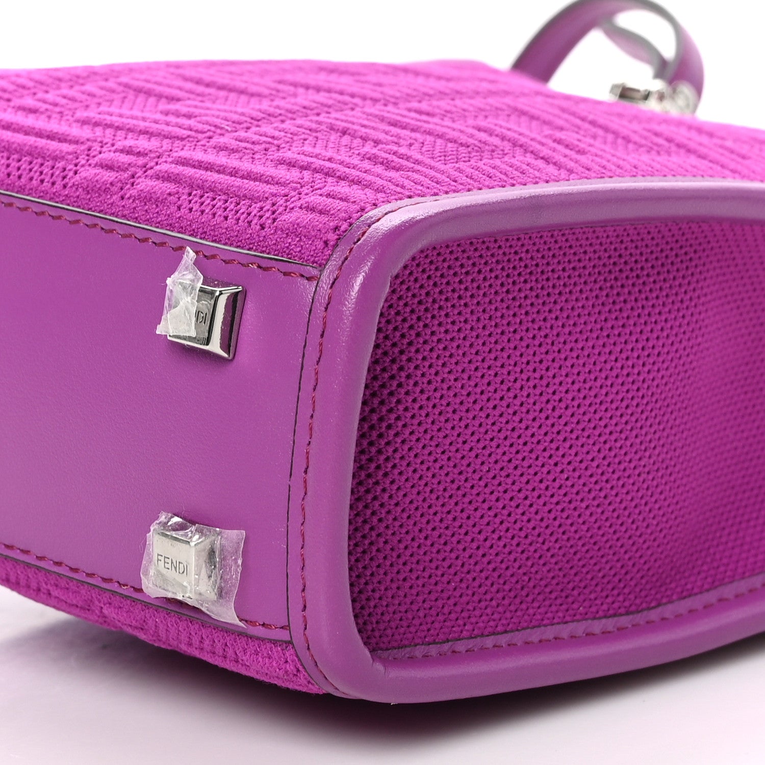 Fendi Technical Fabric Vitello Ceylon Plexiglass FF Mini Fendi Sunshine Shopper Tote Bouganville 10 of 10