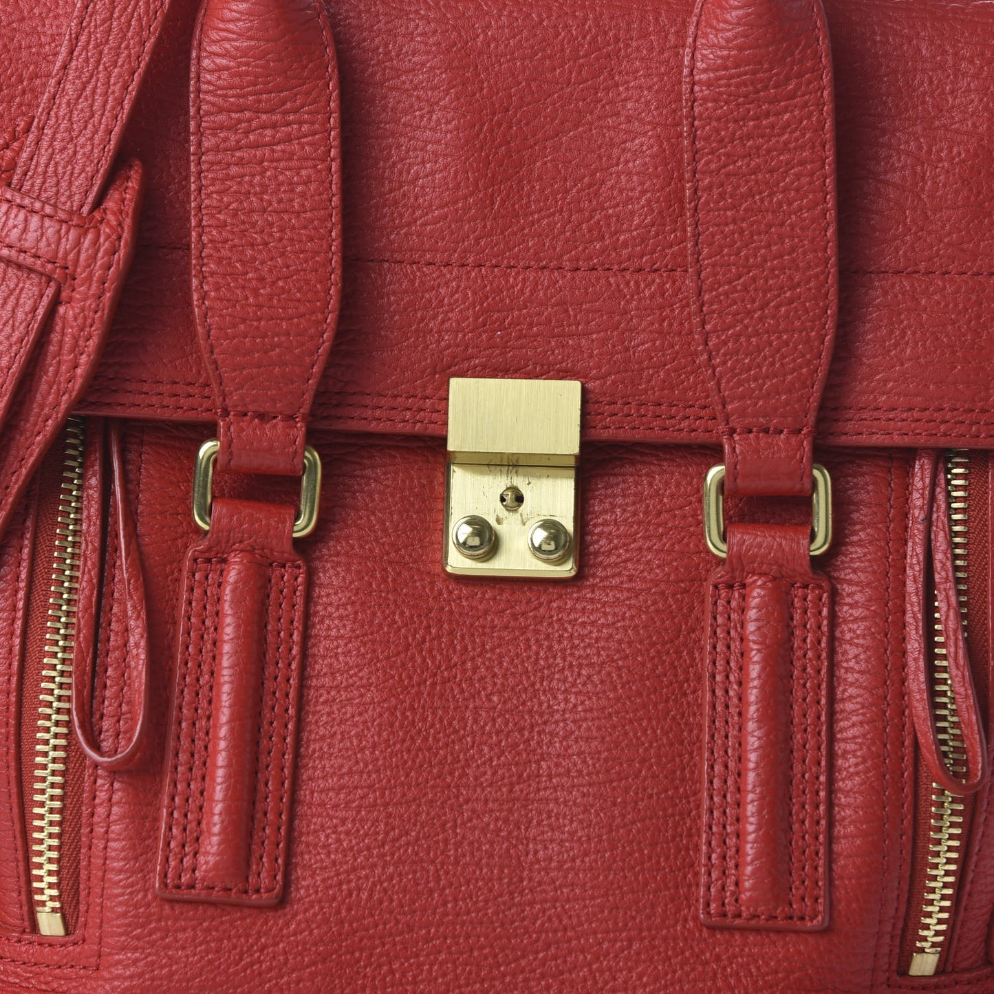 3.1 Textured Calfskin Medium Pashli Satchel Red