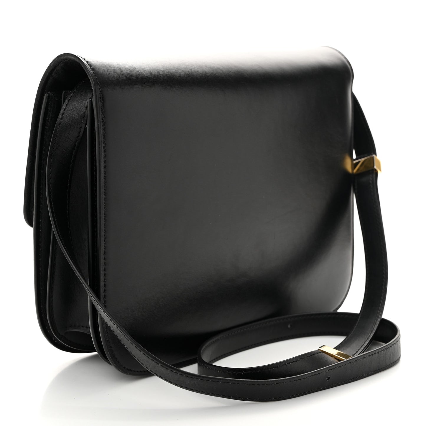 Box Calfskin Medium Classic Box Flap Bag Black